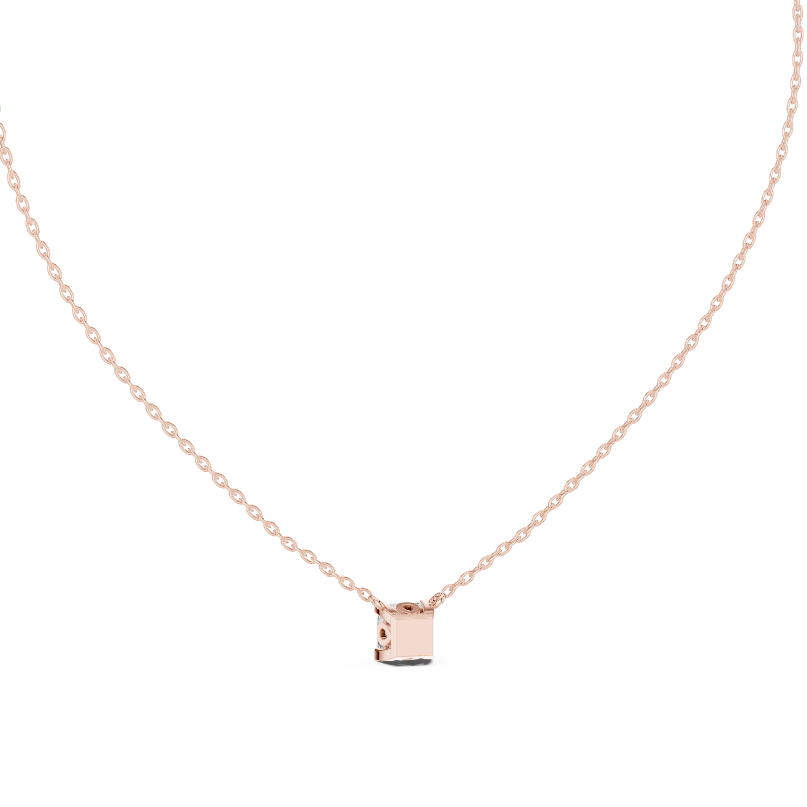  Rose Gold Radiant Cascade Classic Chain Necklace Front View