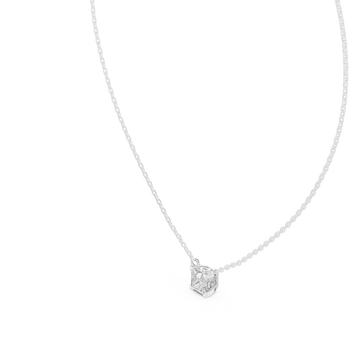  White Gold Radiant Cascade Classic Chain Necklace Right View