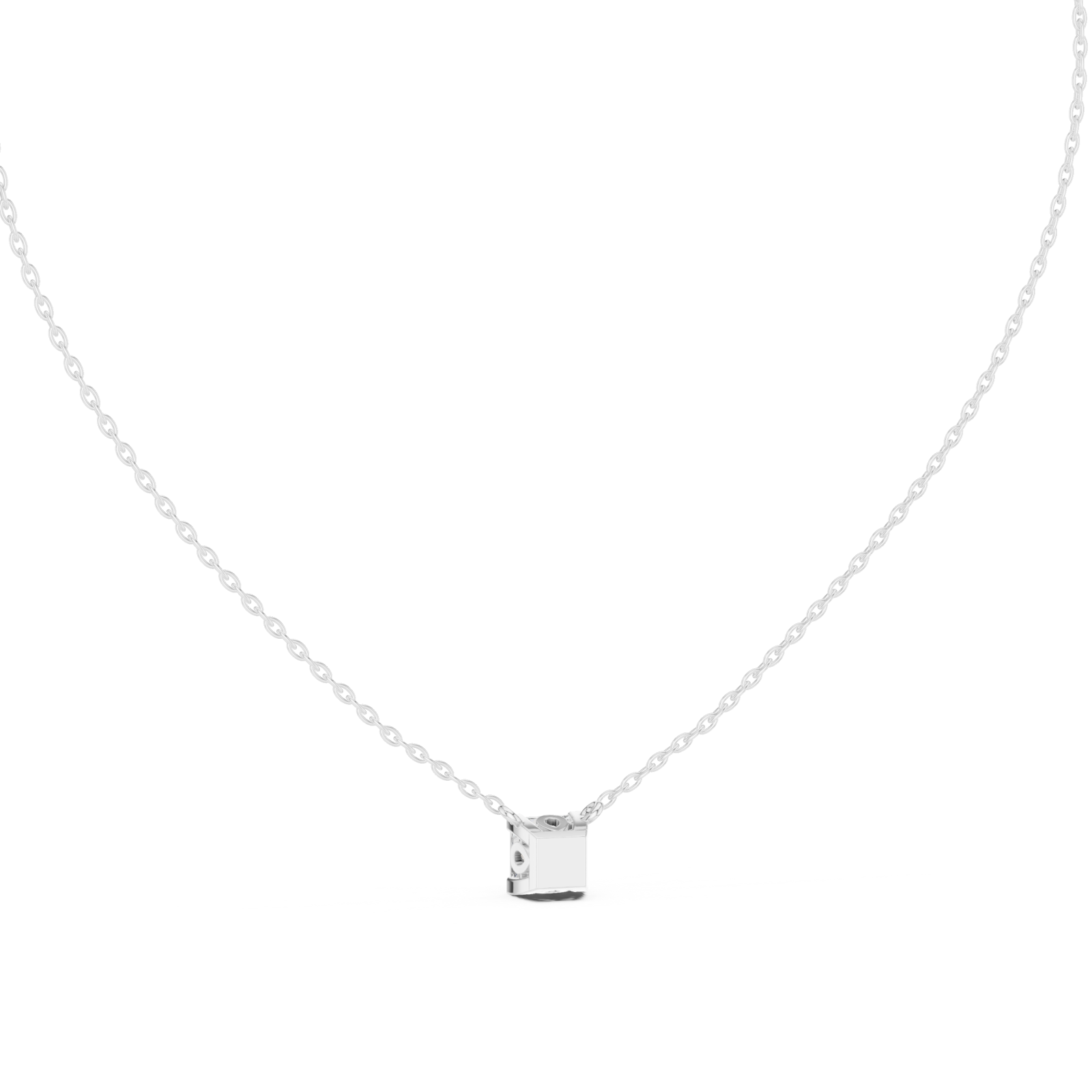  White Gold Radiant Cascade Classic Chain Necklace Front View