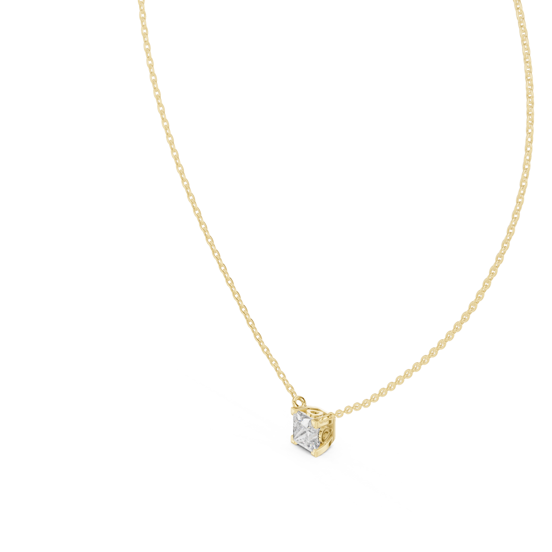 Gold Radiant Cascade Classic Chain Necklace Right View