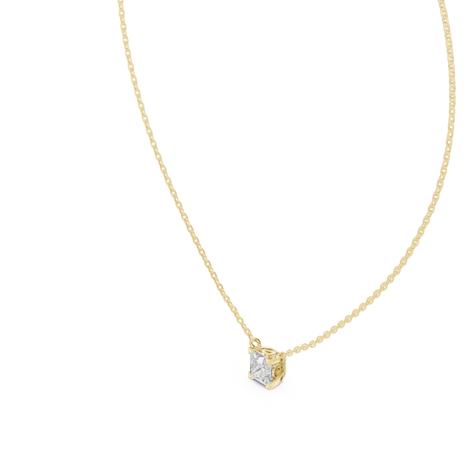 Gold Radiant Cascade Classic Chain Necklace Right View