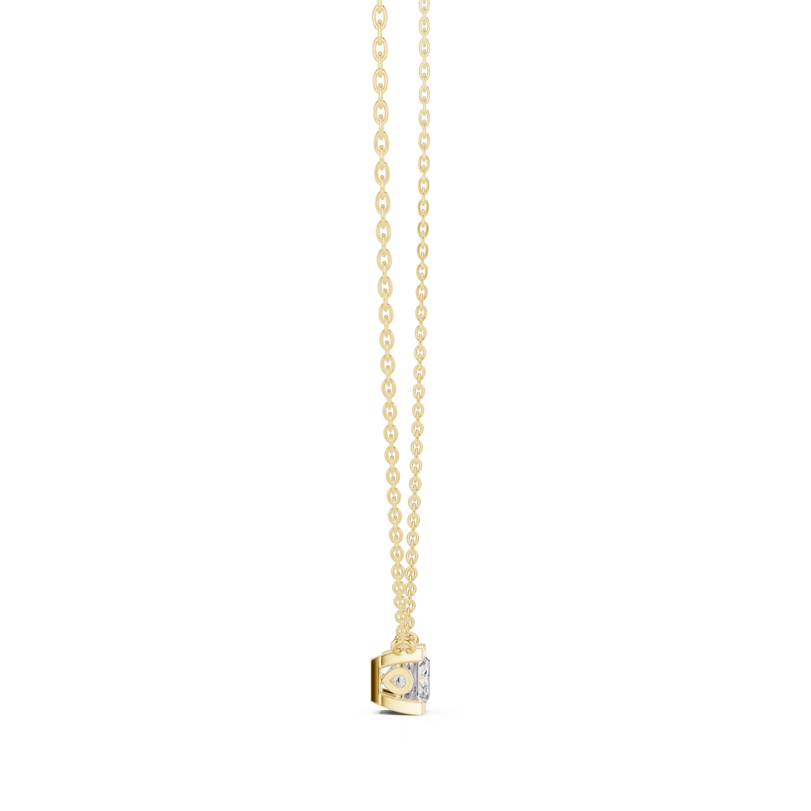  Gold Radiant Cascade Classic Chain Necklace Side View