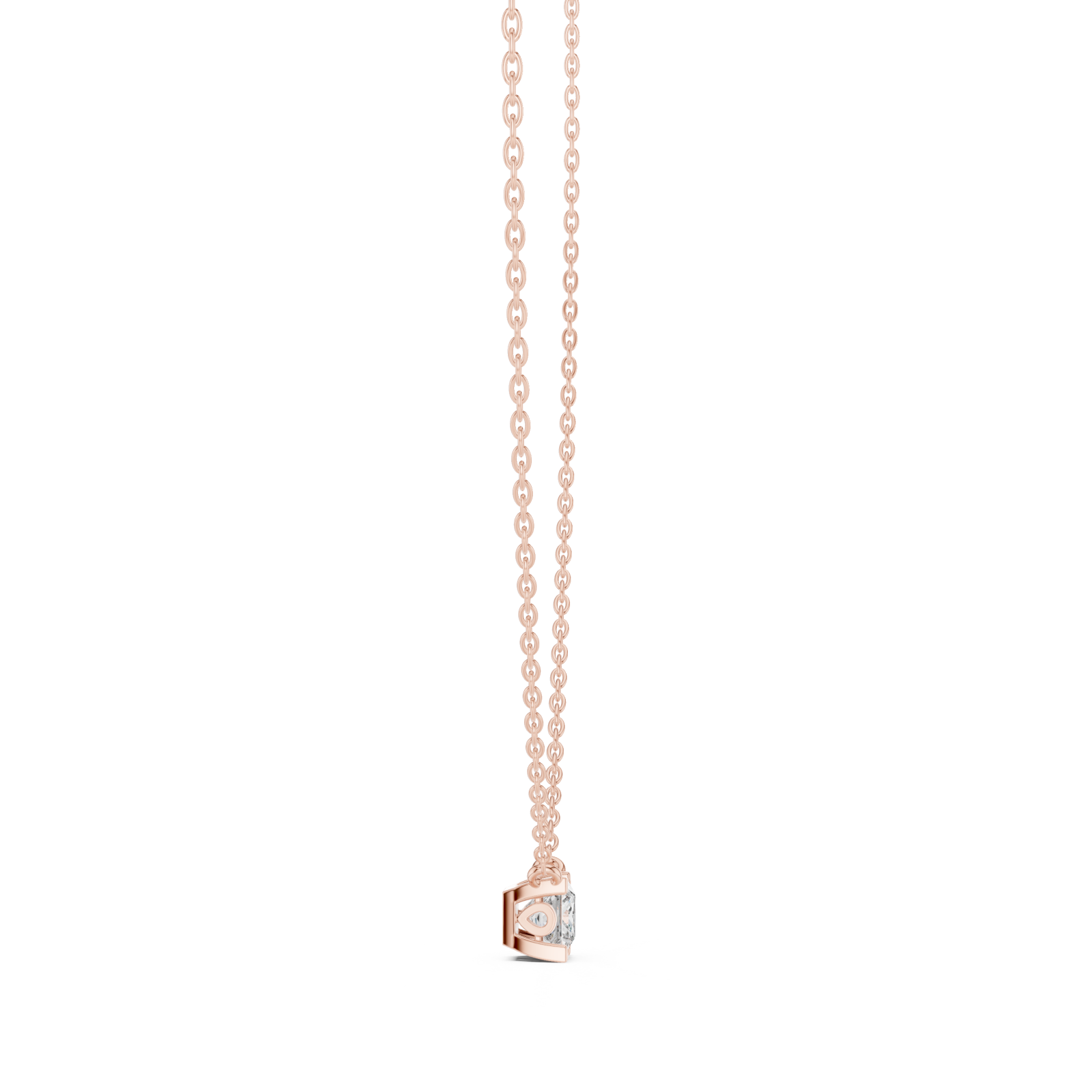  Rose Gold Luminous Prism Petite Necklace Side View