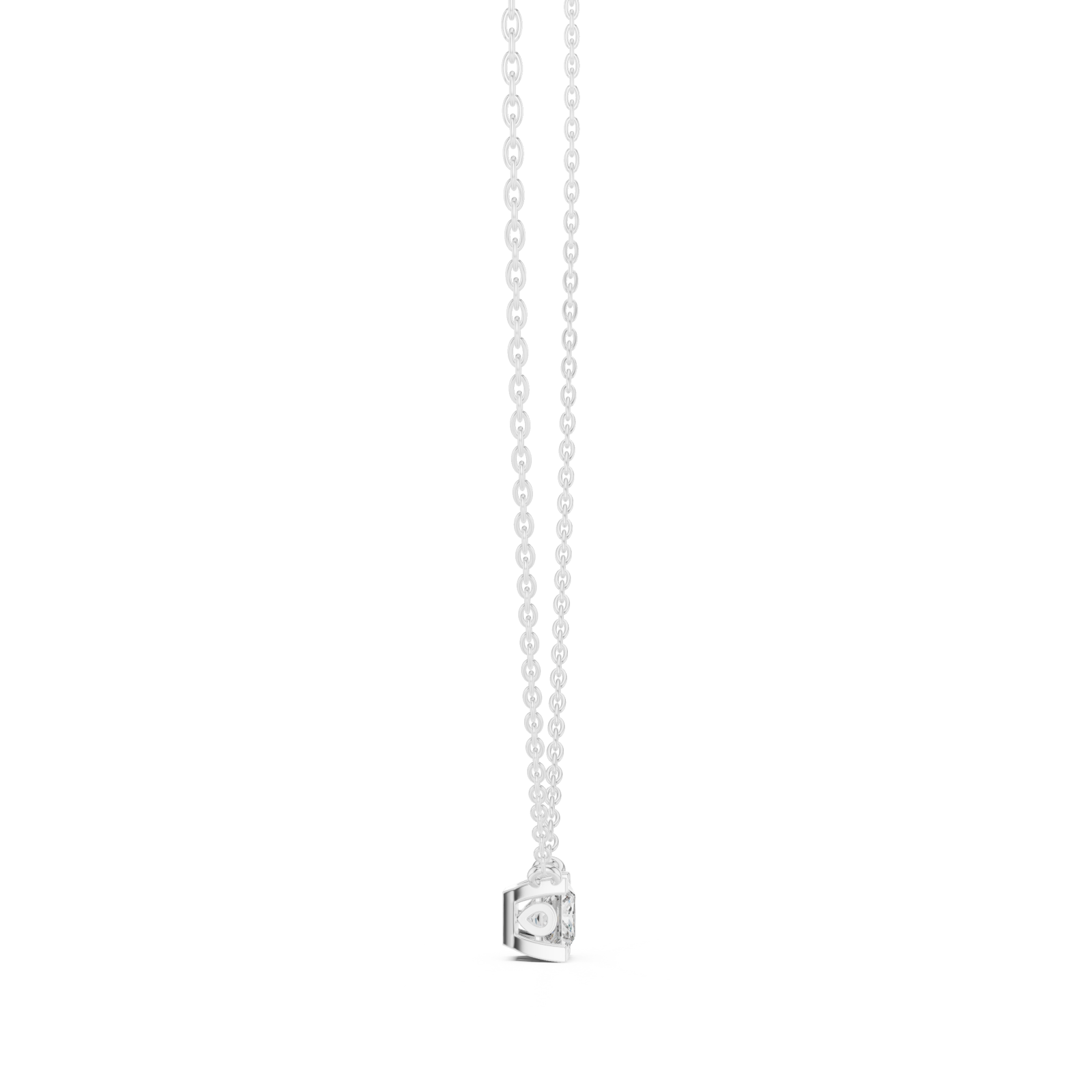  White Gold Luminous Prism Petite Necklace Side View