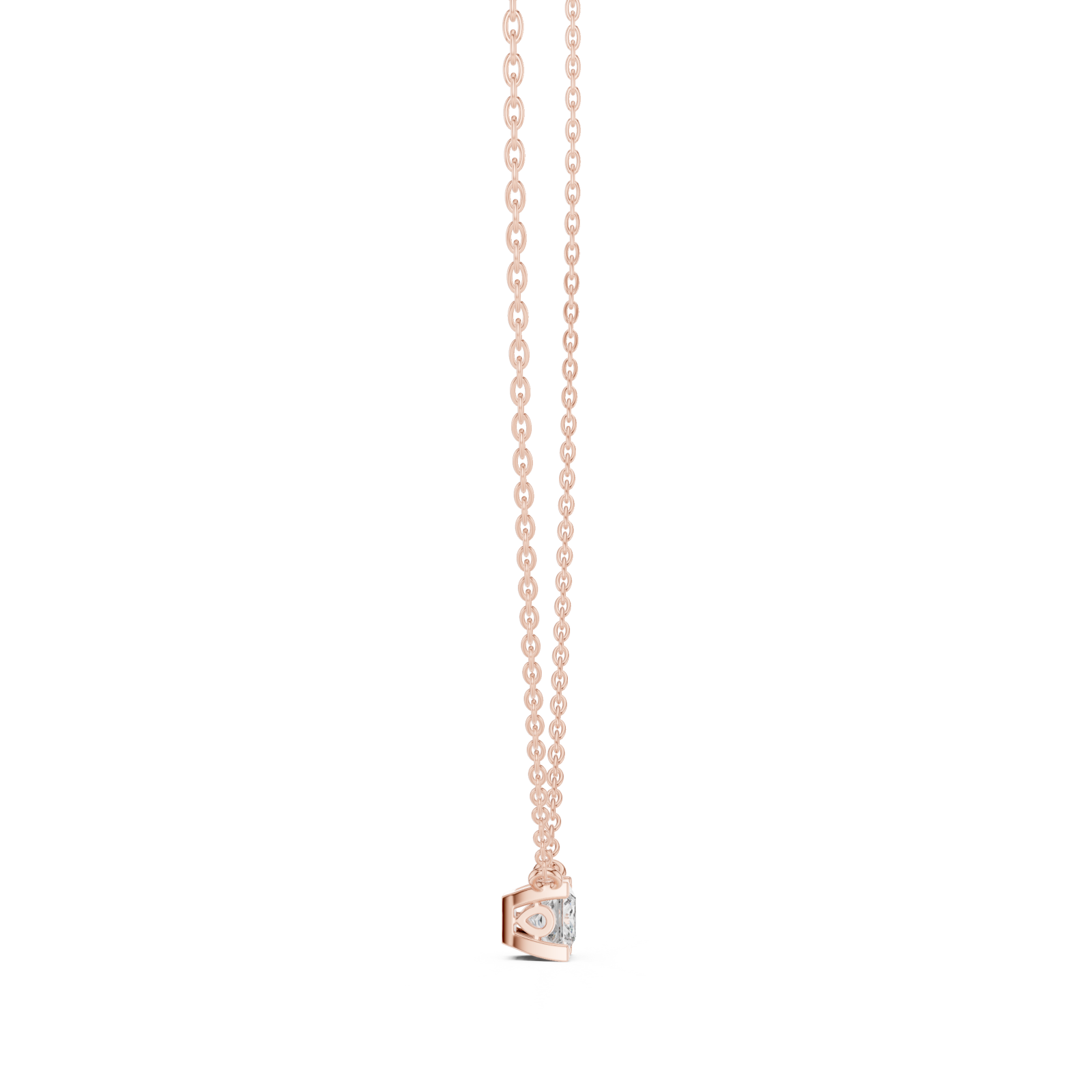  Rose Gold Graceful Morning Dew Pendant Side View