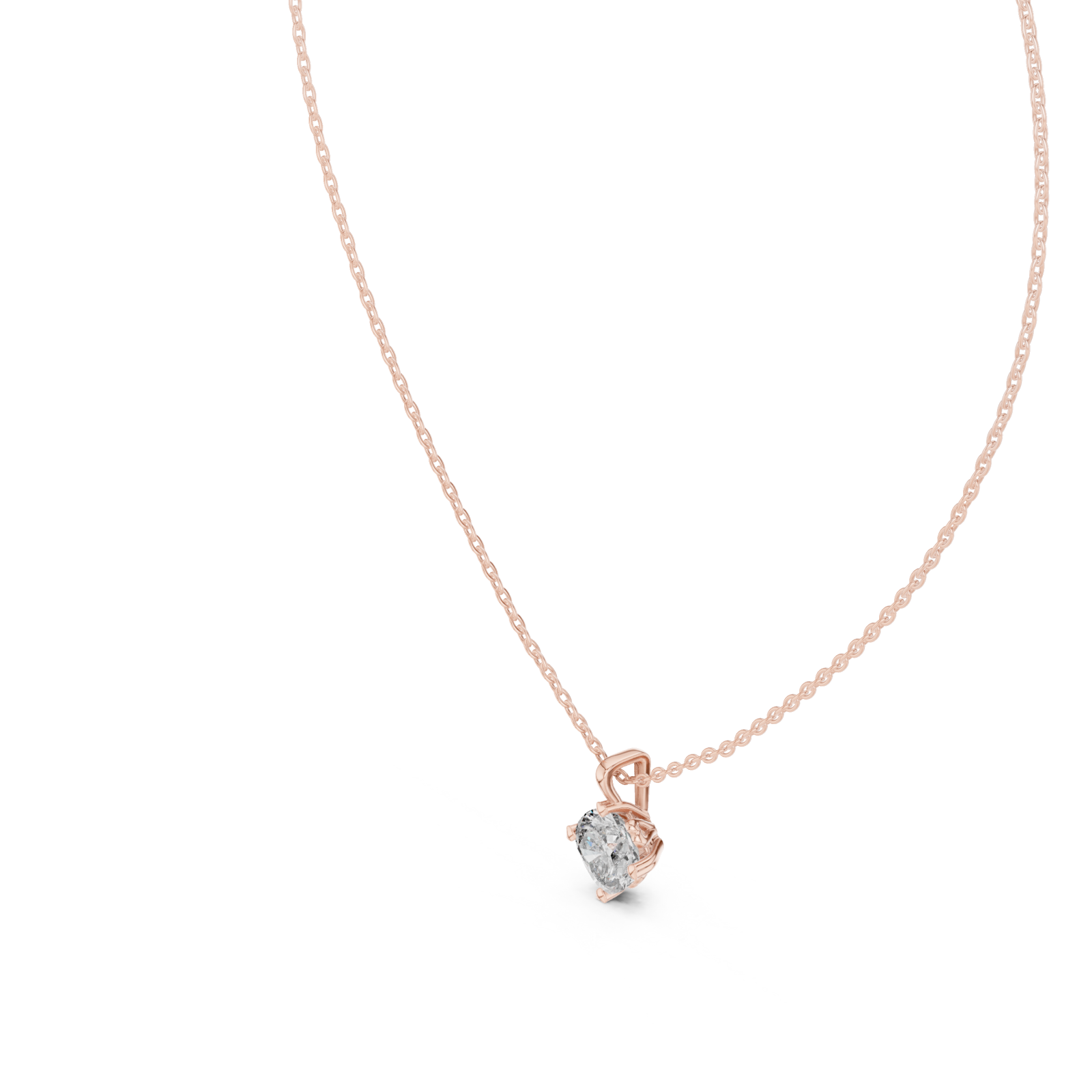  Rose Gold Whispering Solitude Pendant Right View