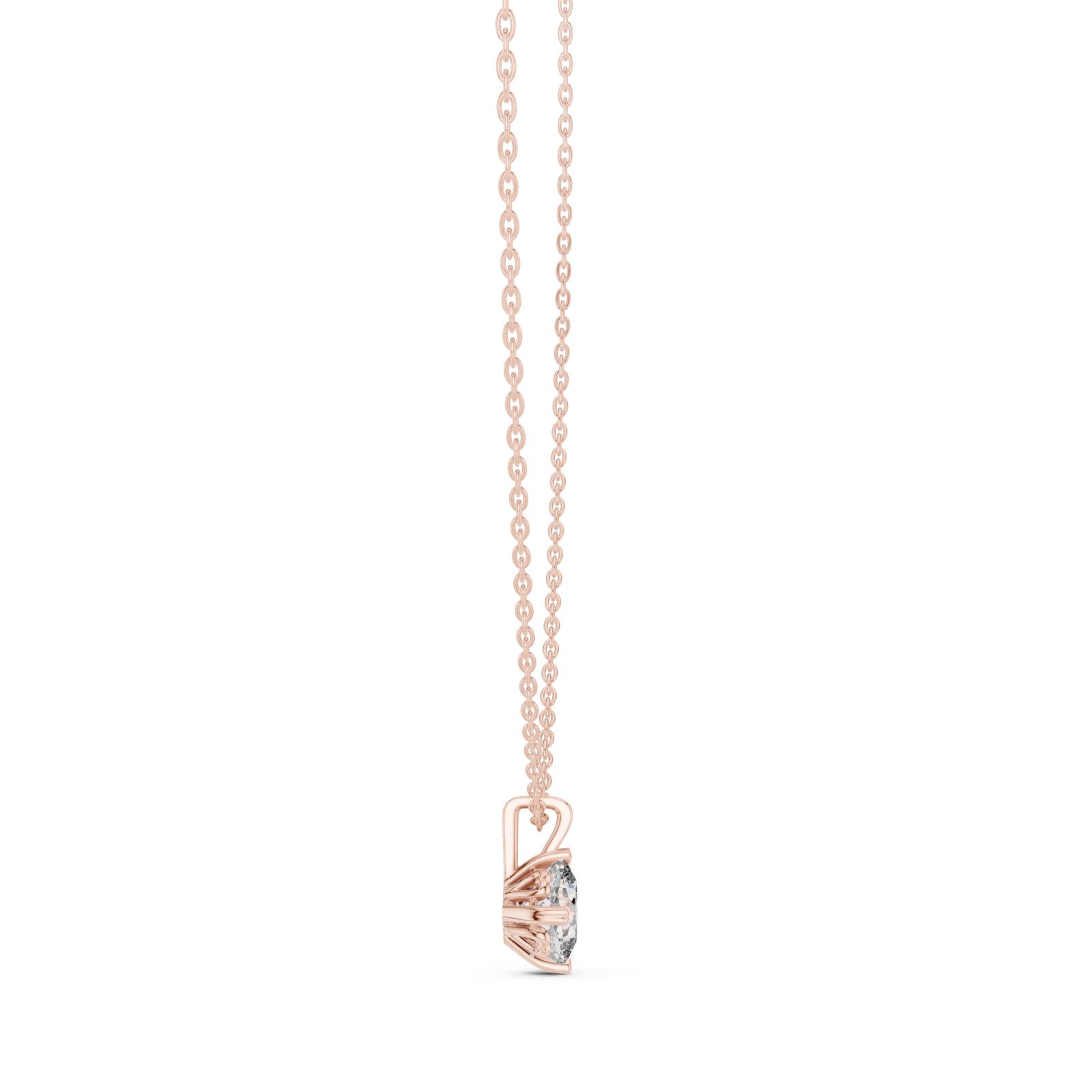  Rose Gold Whispering Solitude Pendant Side View