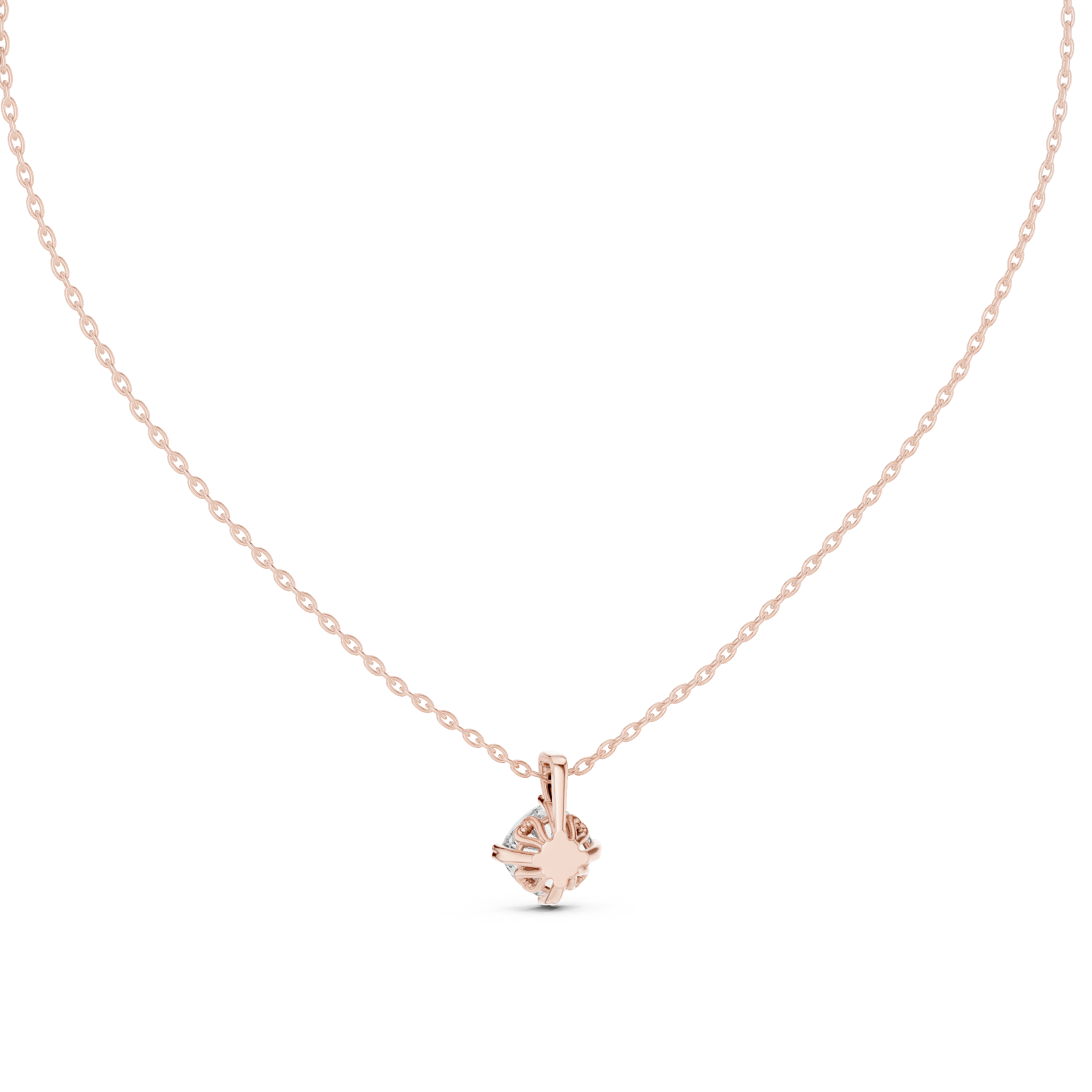  Rose Gold Whispering Solitude Pendant Front View