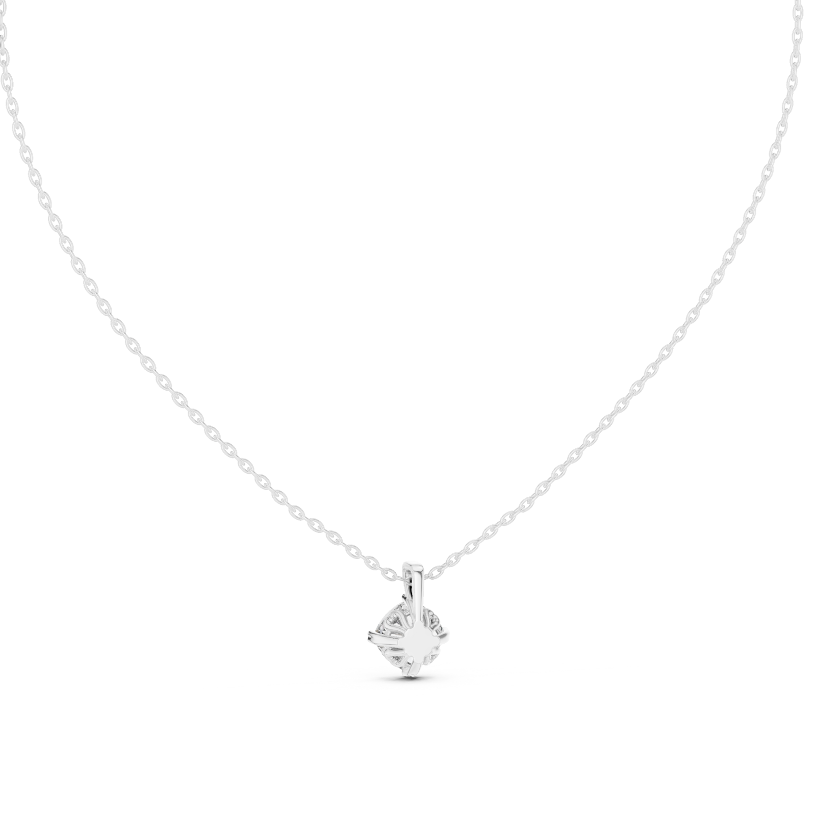  White Gold Whispering Solitude Pendant Front View
