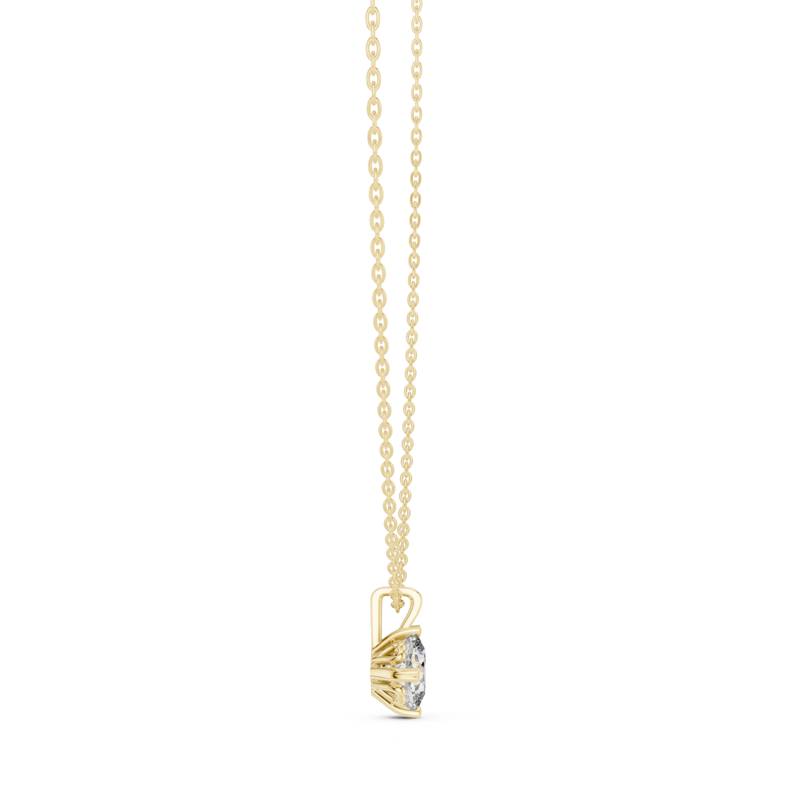  Gold Whispering Solitude Pendant Side View