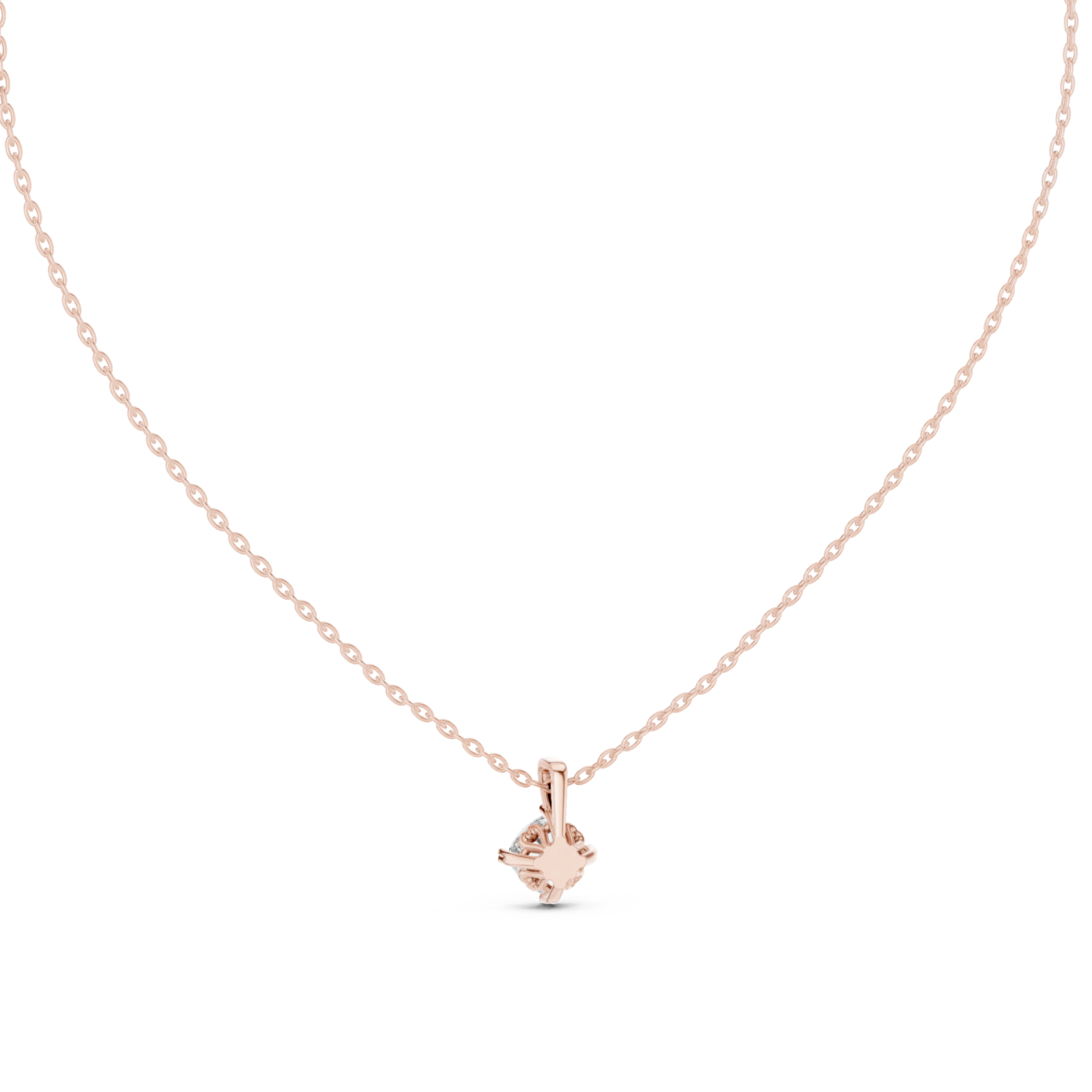  Rose Gold Pure Morning Glow Solitaire Pendant Front View