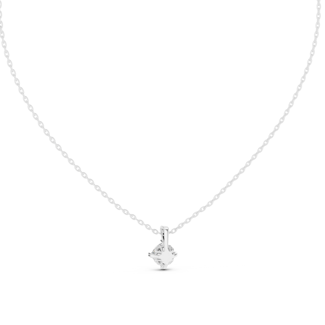  White Gold Pure Morning Glow Solitaire Pendant Right View