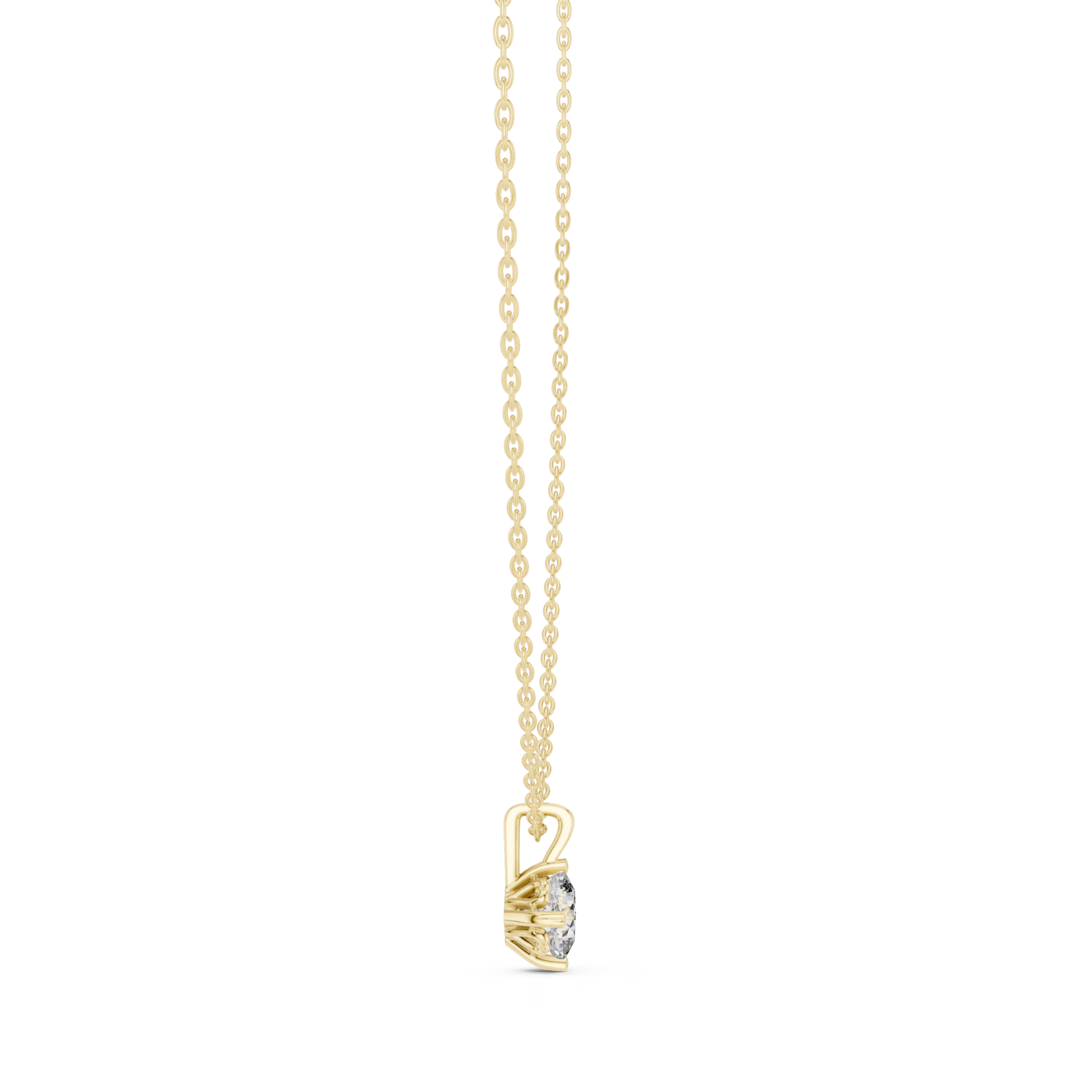  Gold Pure Morning Glow Solitaire Pendant Side View