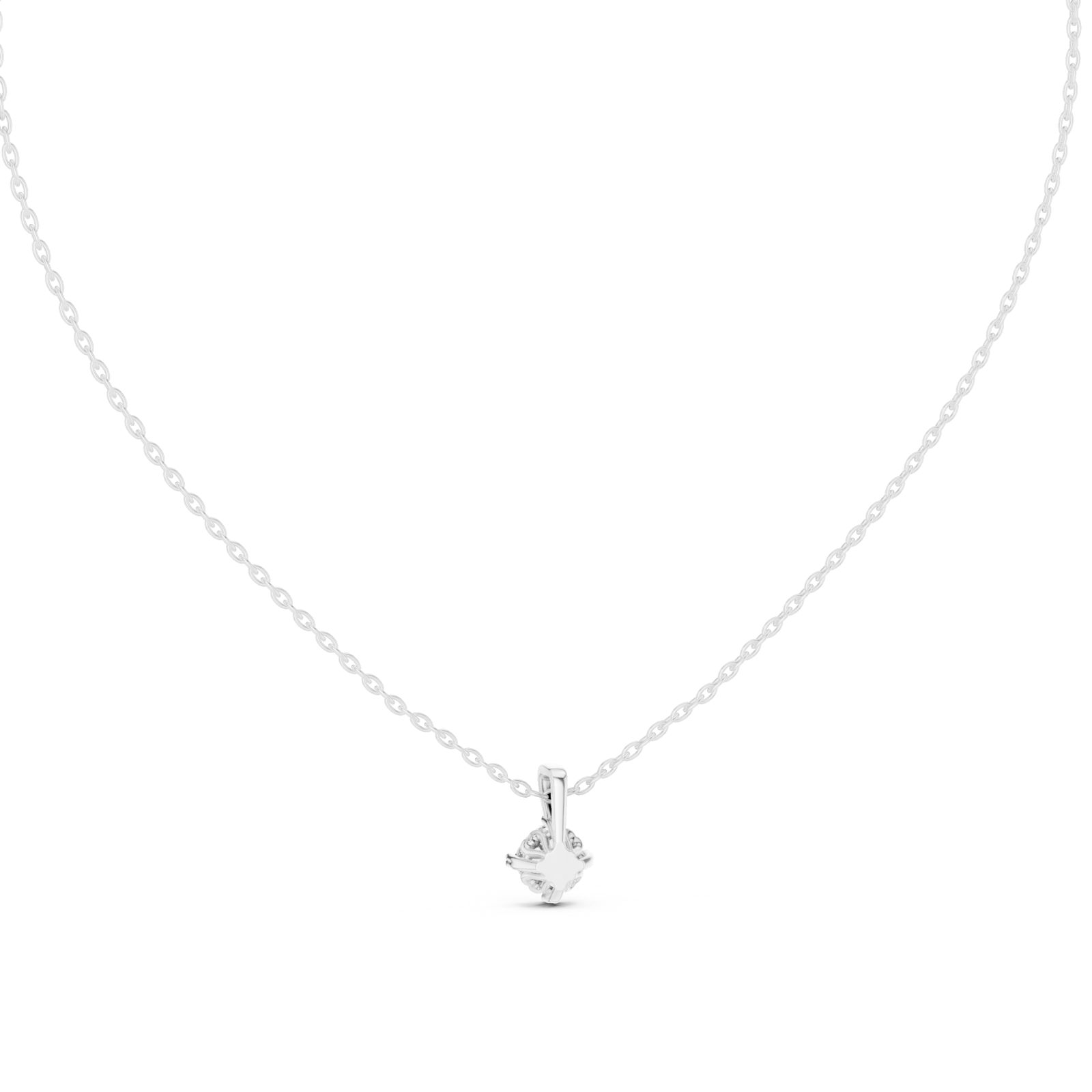  White Gold Celestial Whisper Luxe Chain Necklace Front View