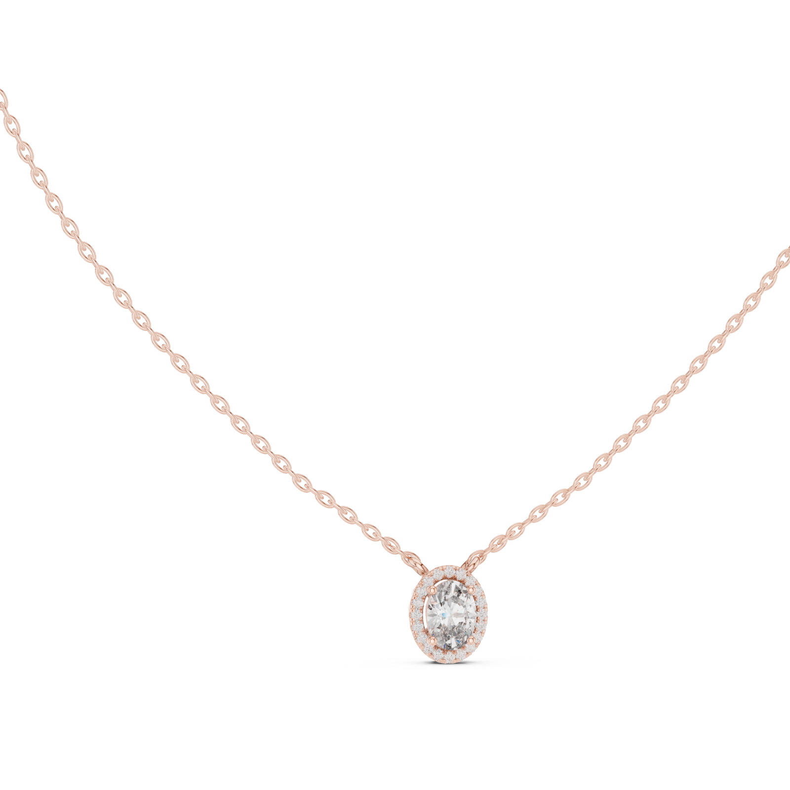 Rose Gold Serene Whisper Pendant Necklace Left View