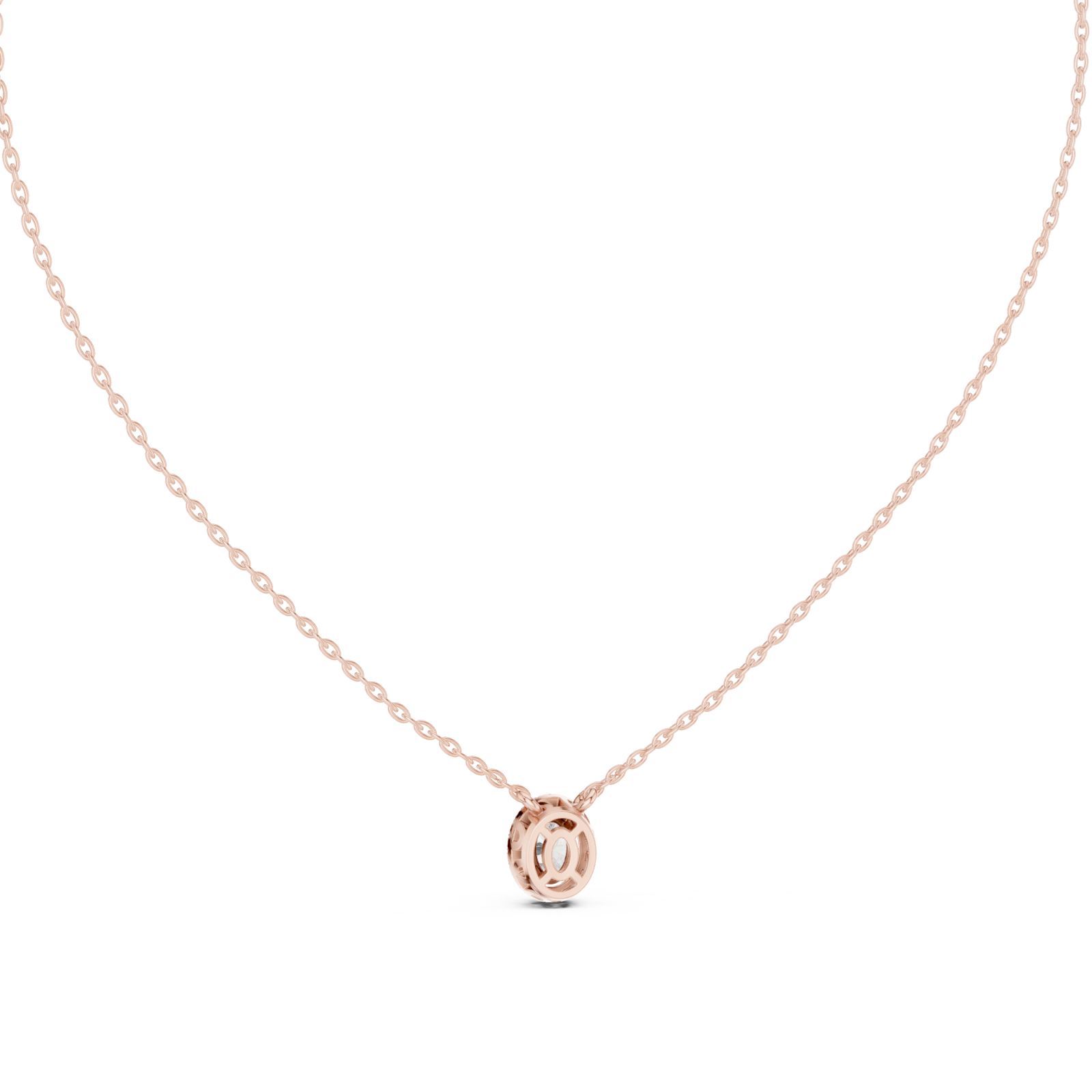  Rose Gold Serene Whisper Pendant Necklace Front View