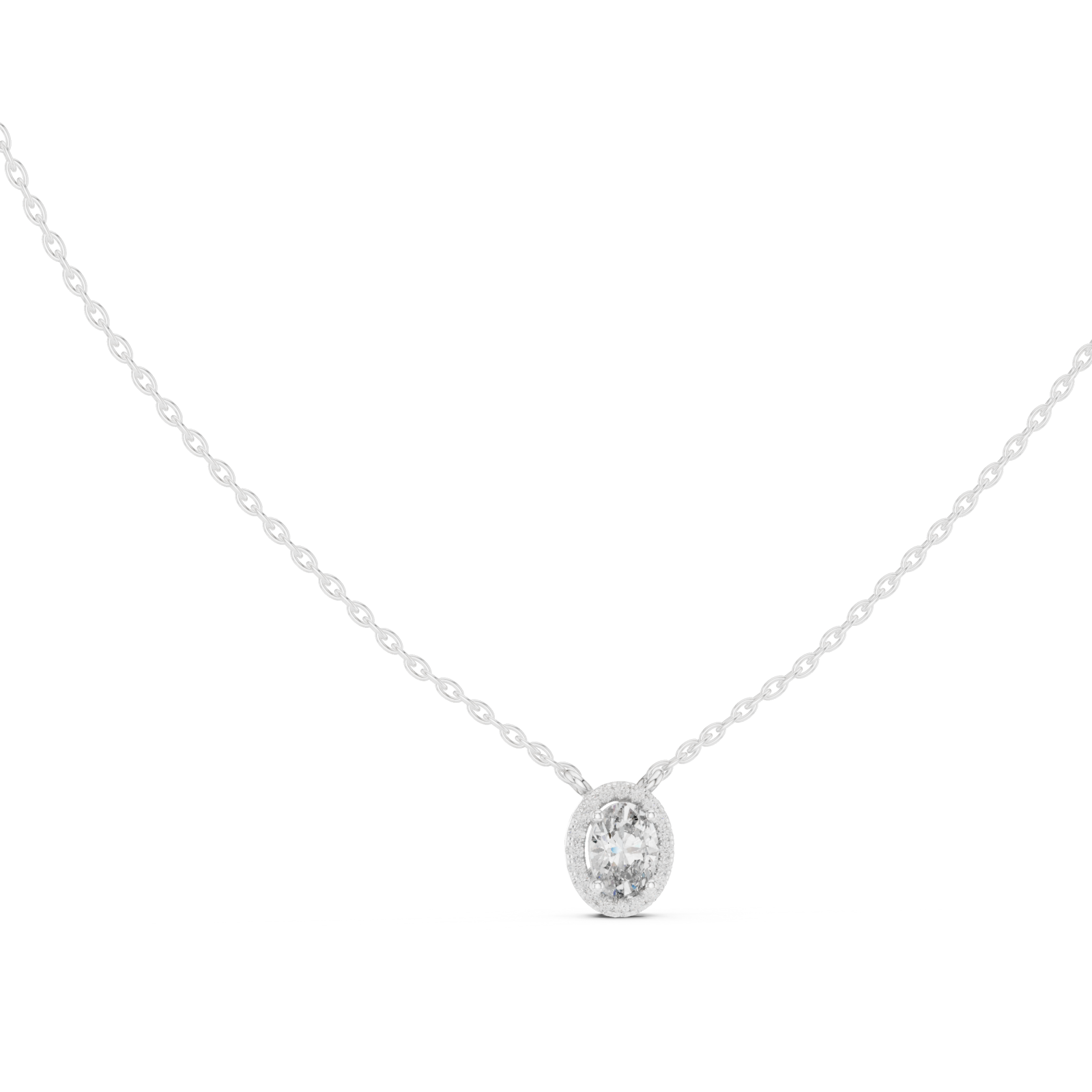  White Gold Serene Whisper Pendant Necklace Left View