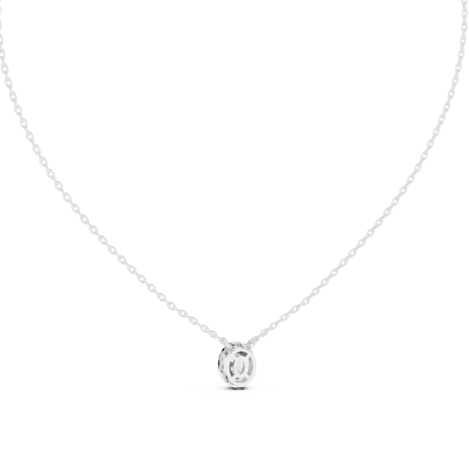  White Gold Serene Whisper Pendant Necklace Front View