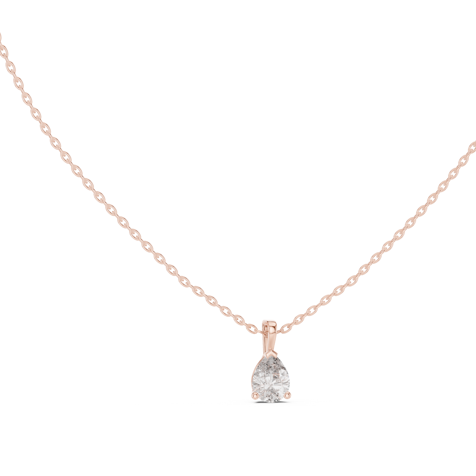  Rose Gold Luminous Whisper Solitaire Pendant Left View