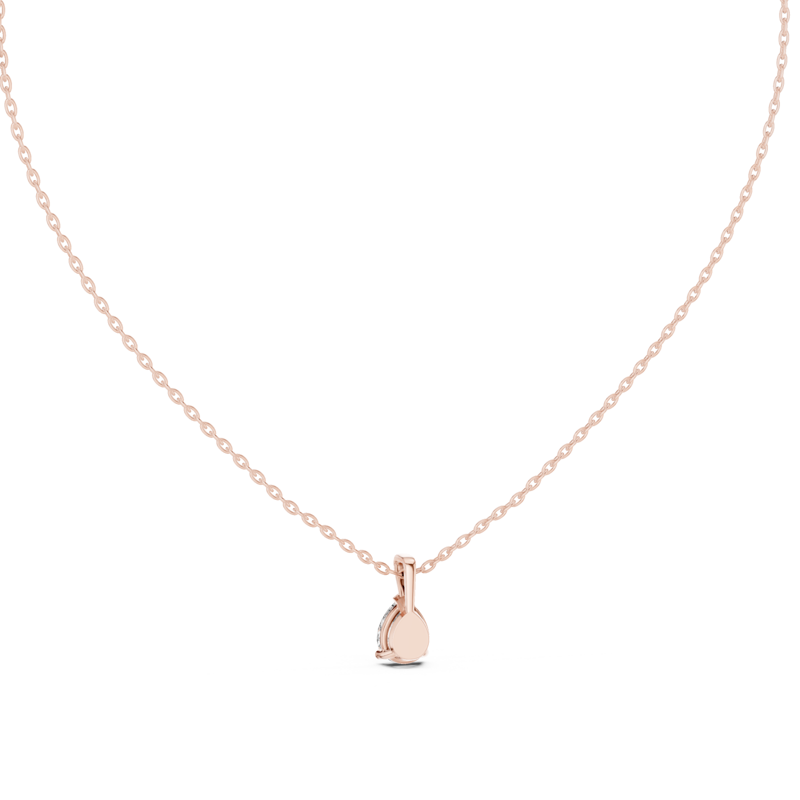  Rose Gold Luminous Whisper Solitaire Pendant Front View