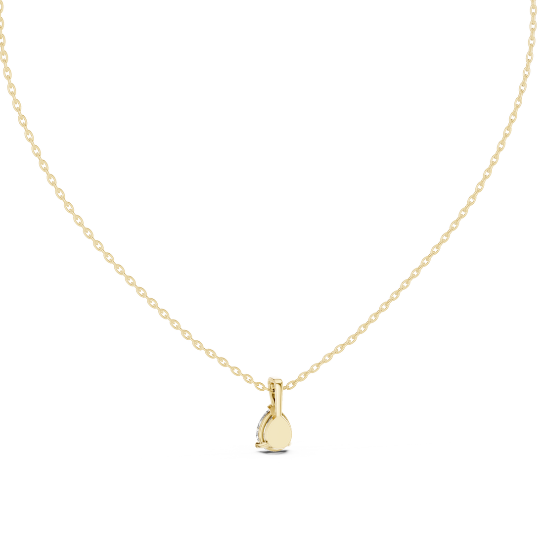 Gold Luminous Whisper Solitaire Pendant Right View
