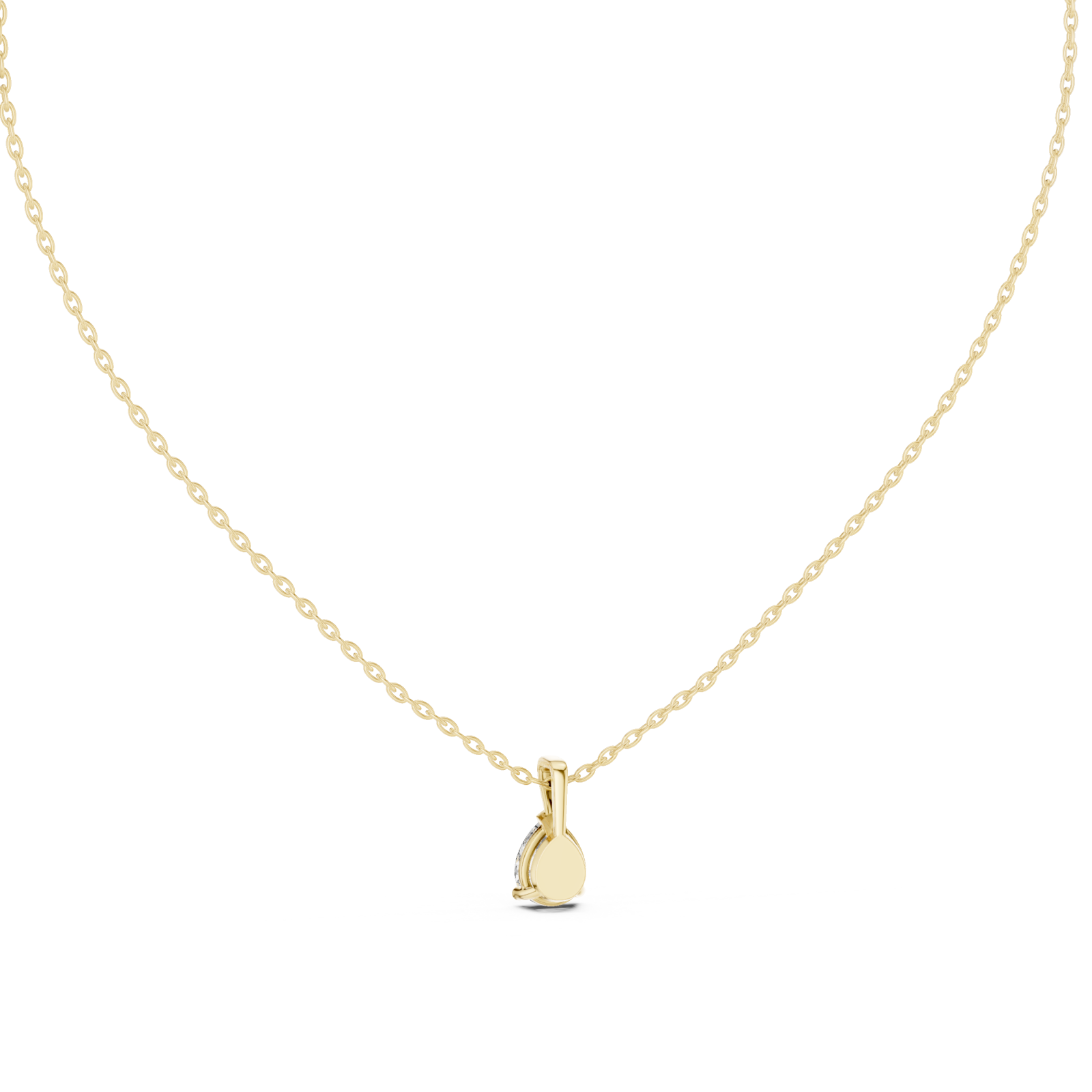  Gold Luminous Whisper Solitaire Pendant Front View