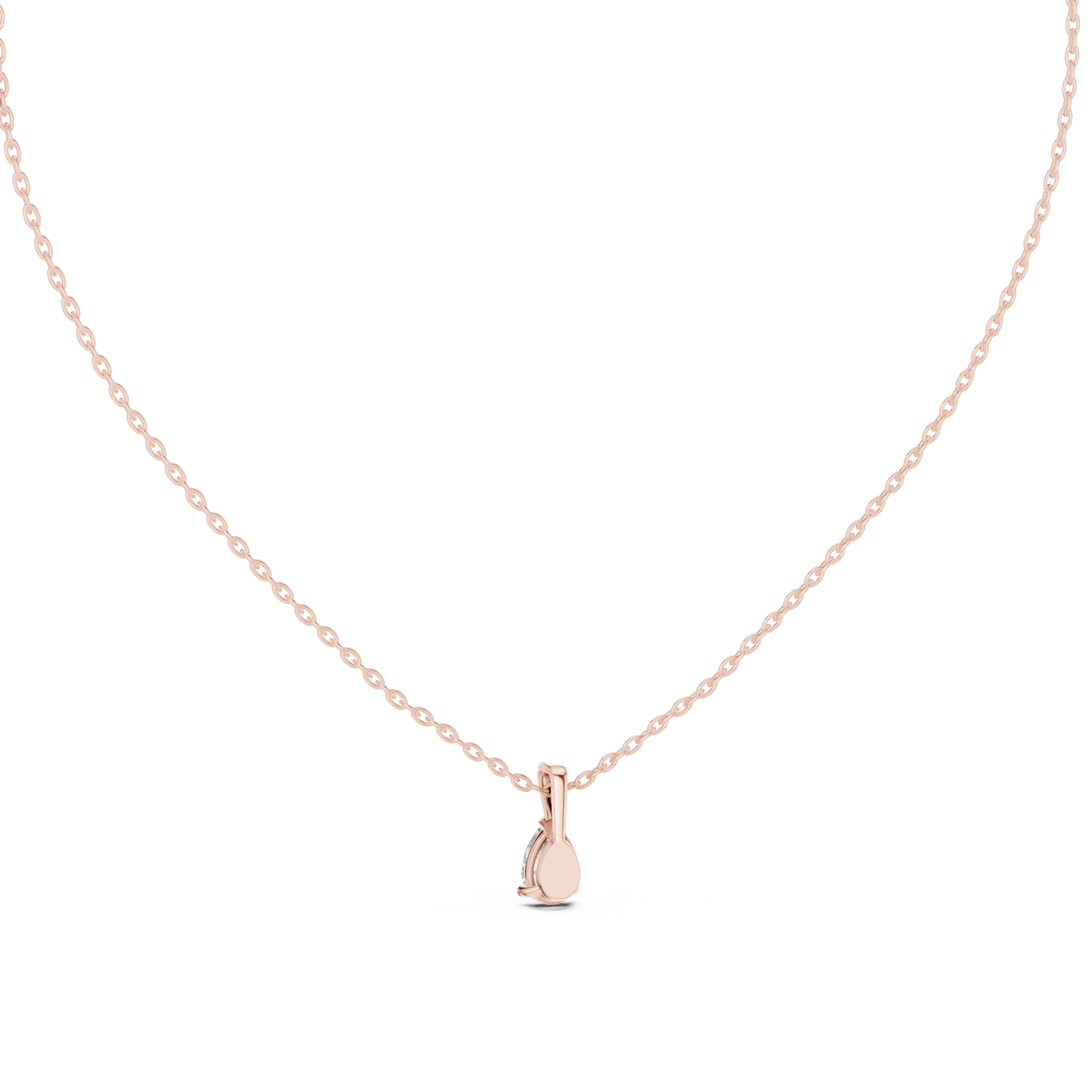  Rose Gold Serene Loop Solitaire Necklace Front View