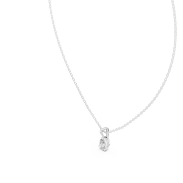  White Gold Serene Loop Solitaire Necklace Right View