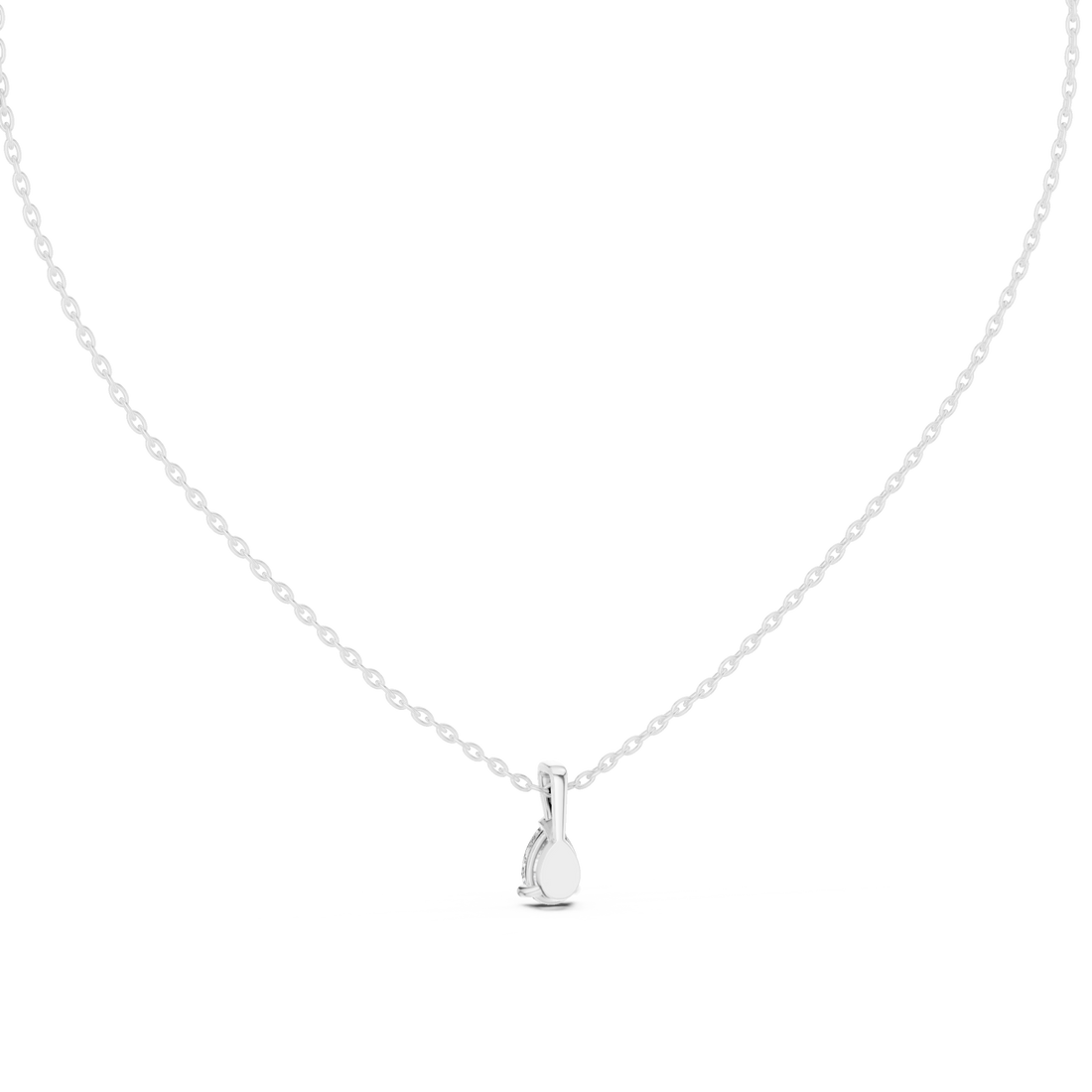  White Gold Serene Loop Solitaire Necklace Right View