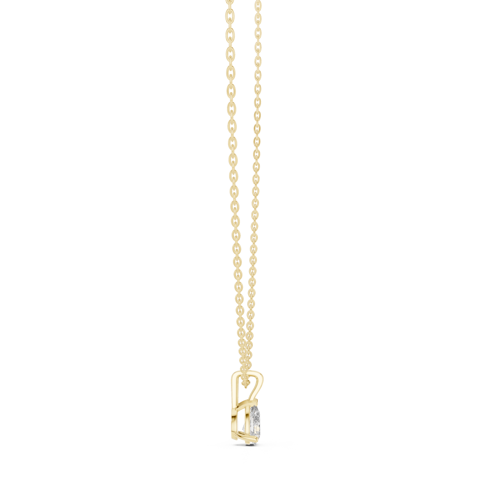  Gold Serene Loop Solitaire Necklace Side View