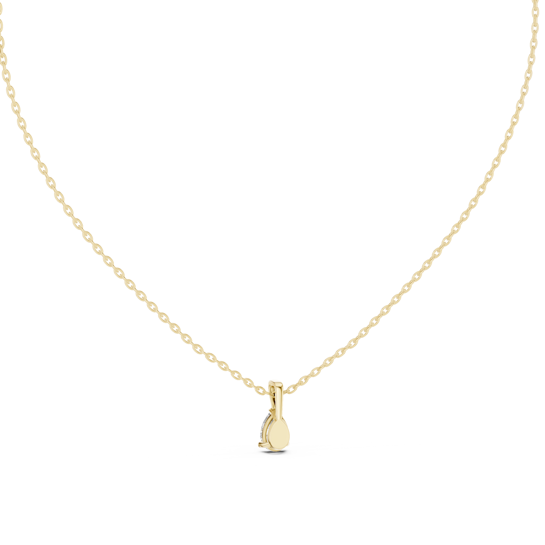 Gold Serene Loop Solitaire Necklace Right View