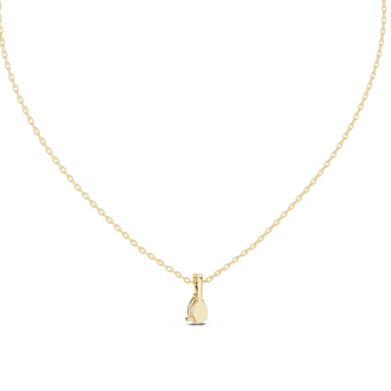  Gold Serene Loop Solitaire Necklace Front View