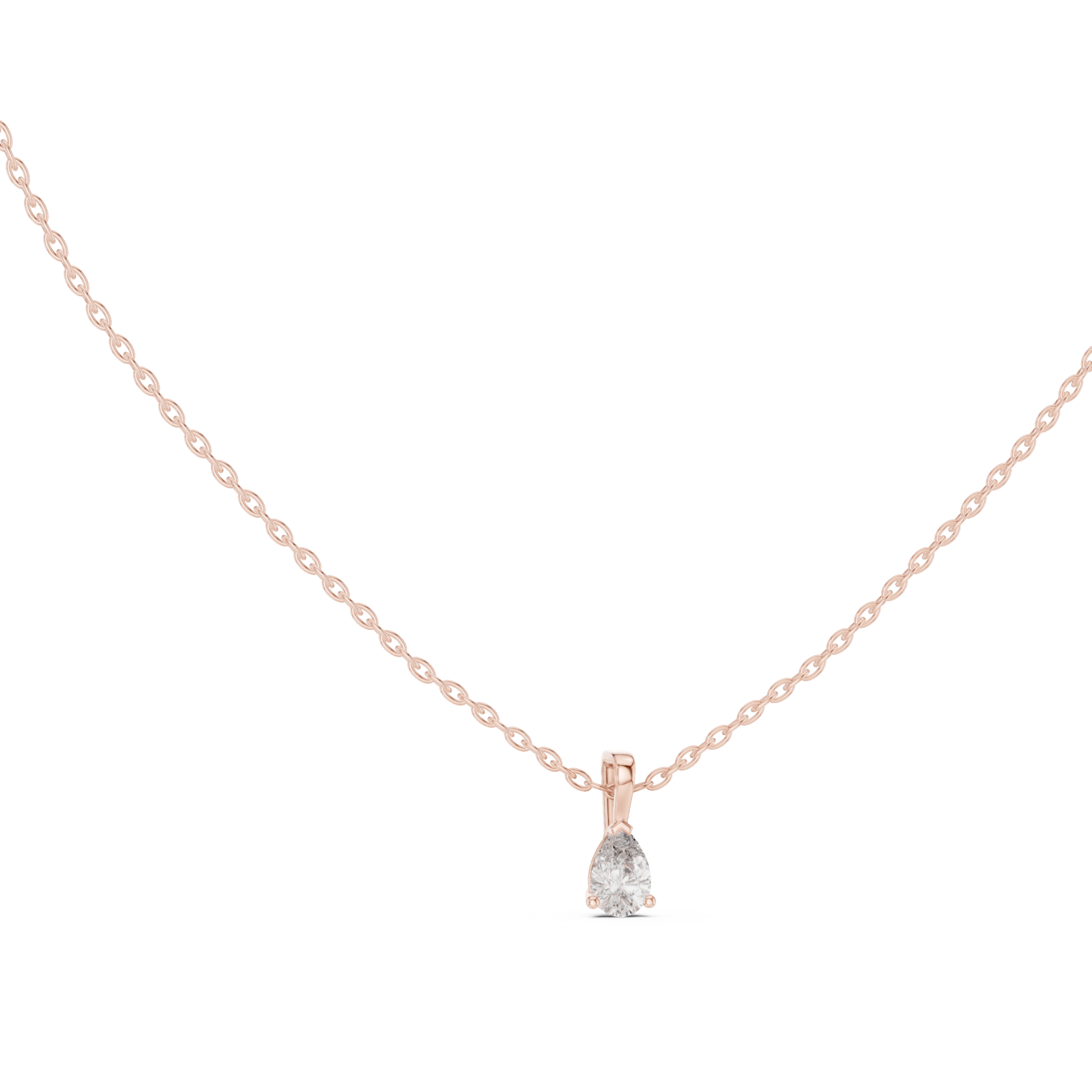  Rose Gold Serene Tides Oval Pendant Necklace Left View