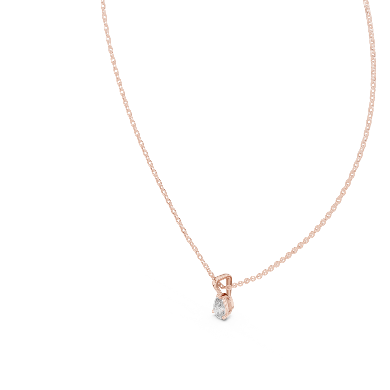  Rose Gold Serene Tides Oval Pendant Necklace Right View
