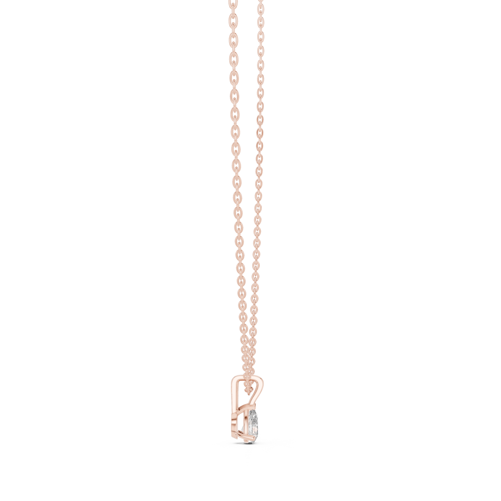  Rose Gold Serene Tides Oval Pendant Necklace Side View
