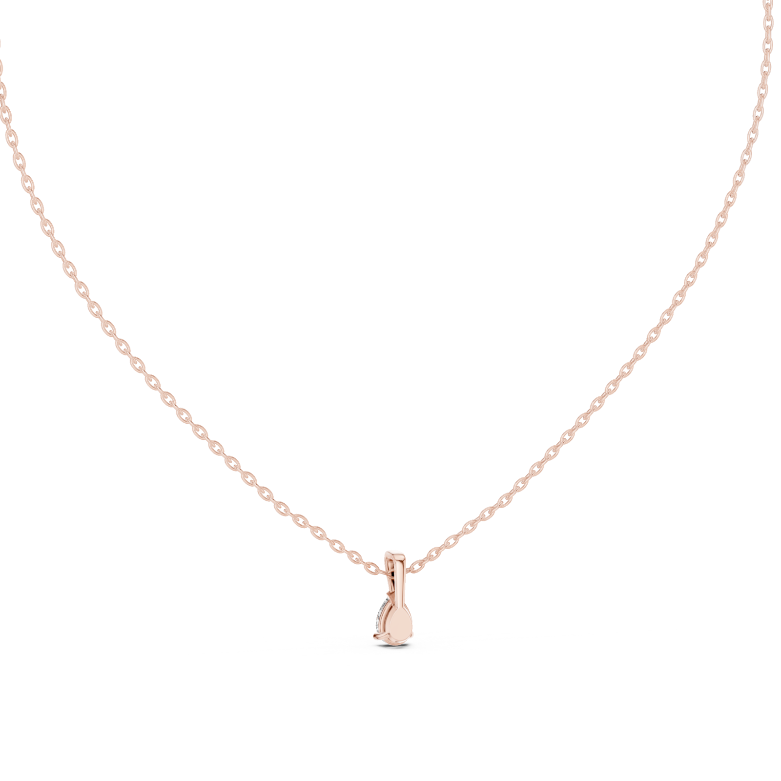  Rose Gold Serene Tides Oval Pendant Necklace Front View