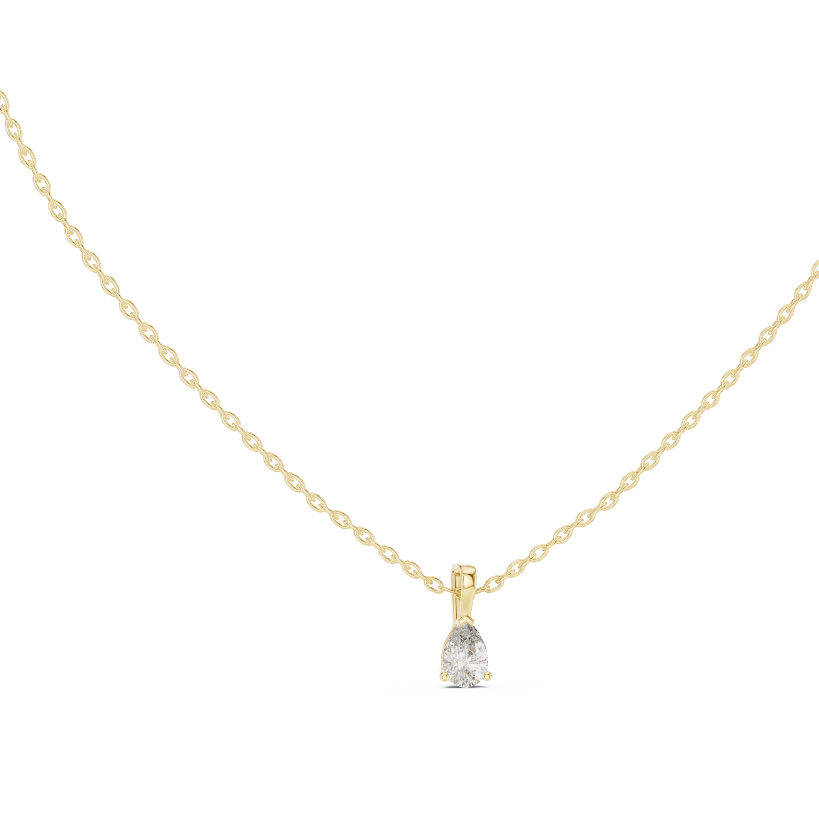  Gold Serene Tides Oval Pendant Necklace Left View