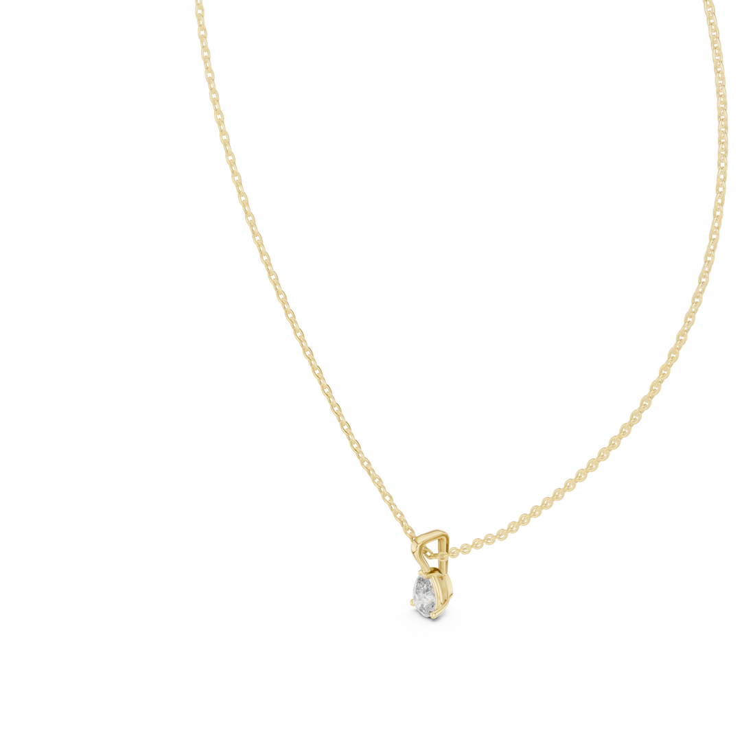 Gold Serene Tides Oval Pendant Necklace Right View