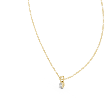 Gold Serene Tides Oval Pendant Necklace Right View