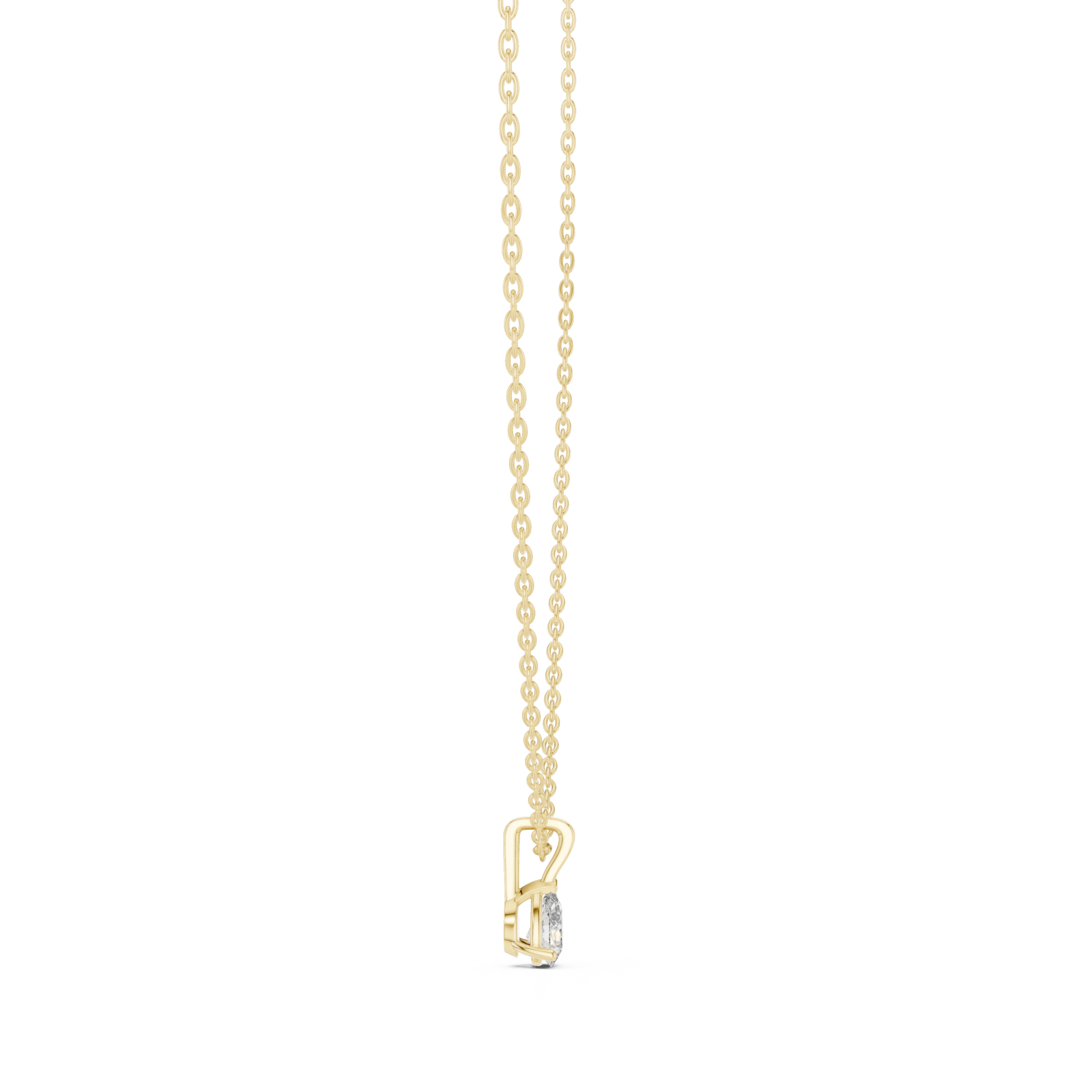  Gold Serene Tides Oval Pendant Necklace Side View