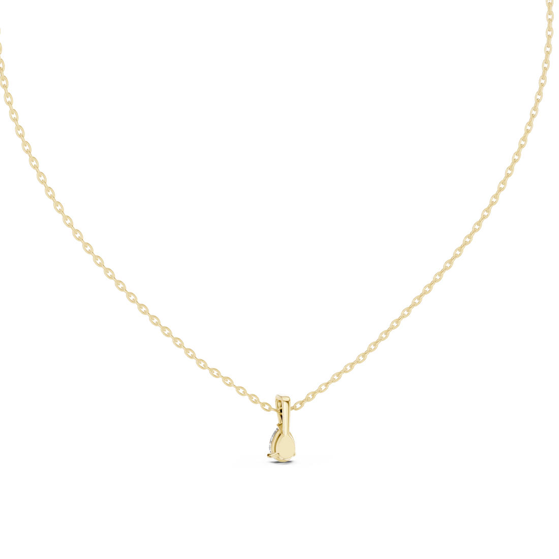 Gold Serene Tides Oval Pendant Necklace Right View