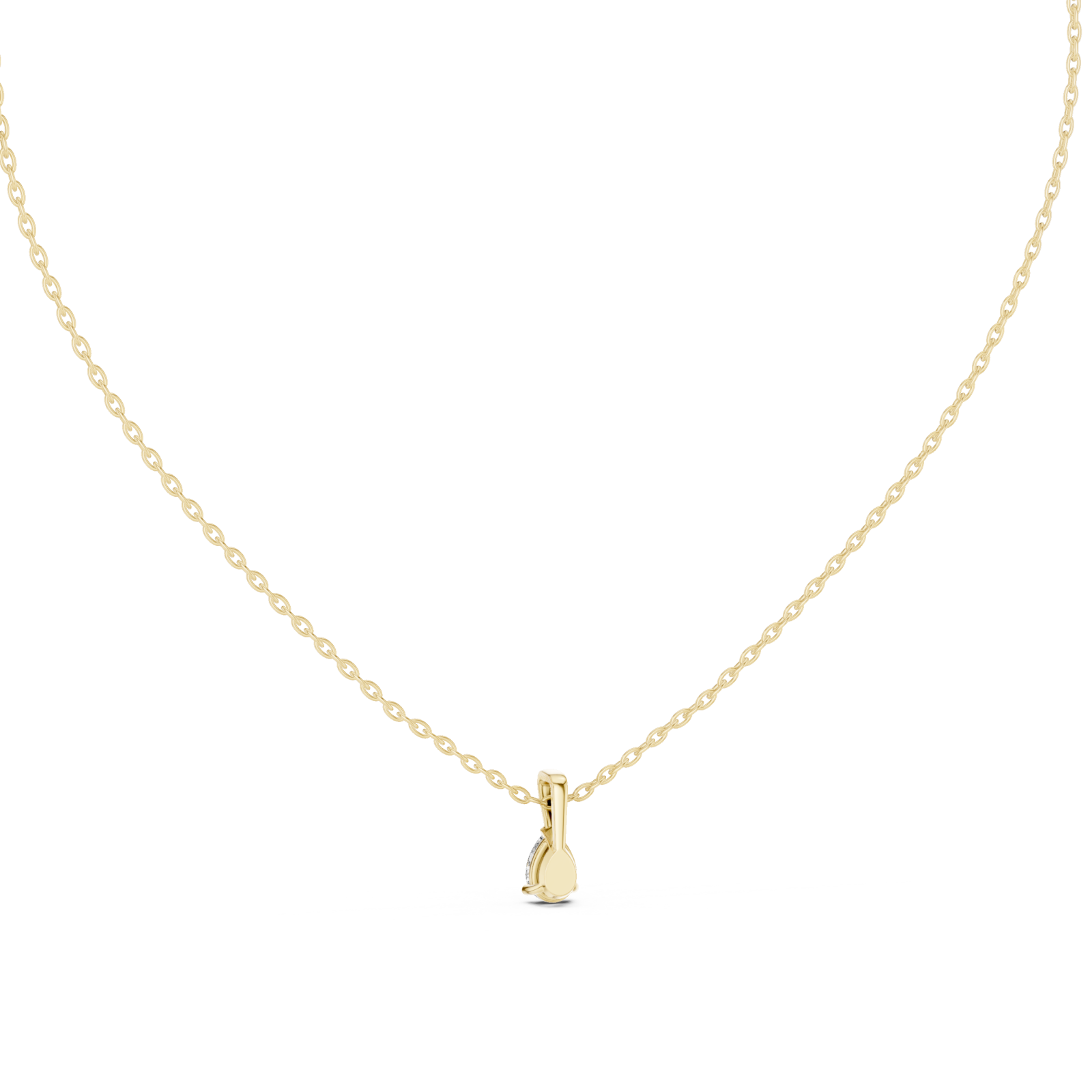  Gold Serene Tides Oval Pendant Necklace Front View