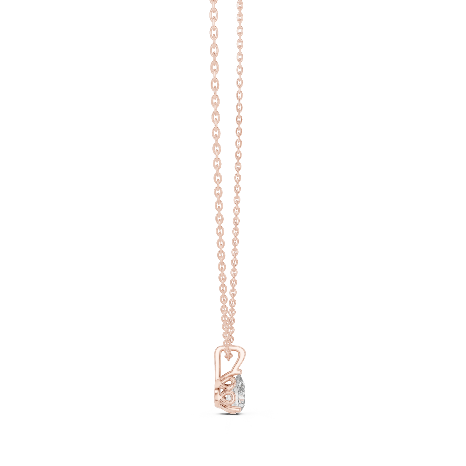  Rose Gold Radiant Embrace Harmony Necklace Side View