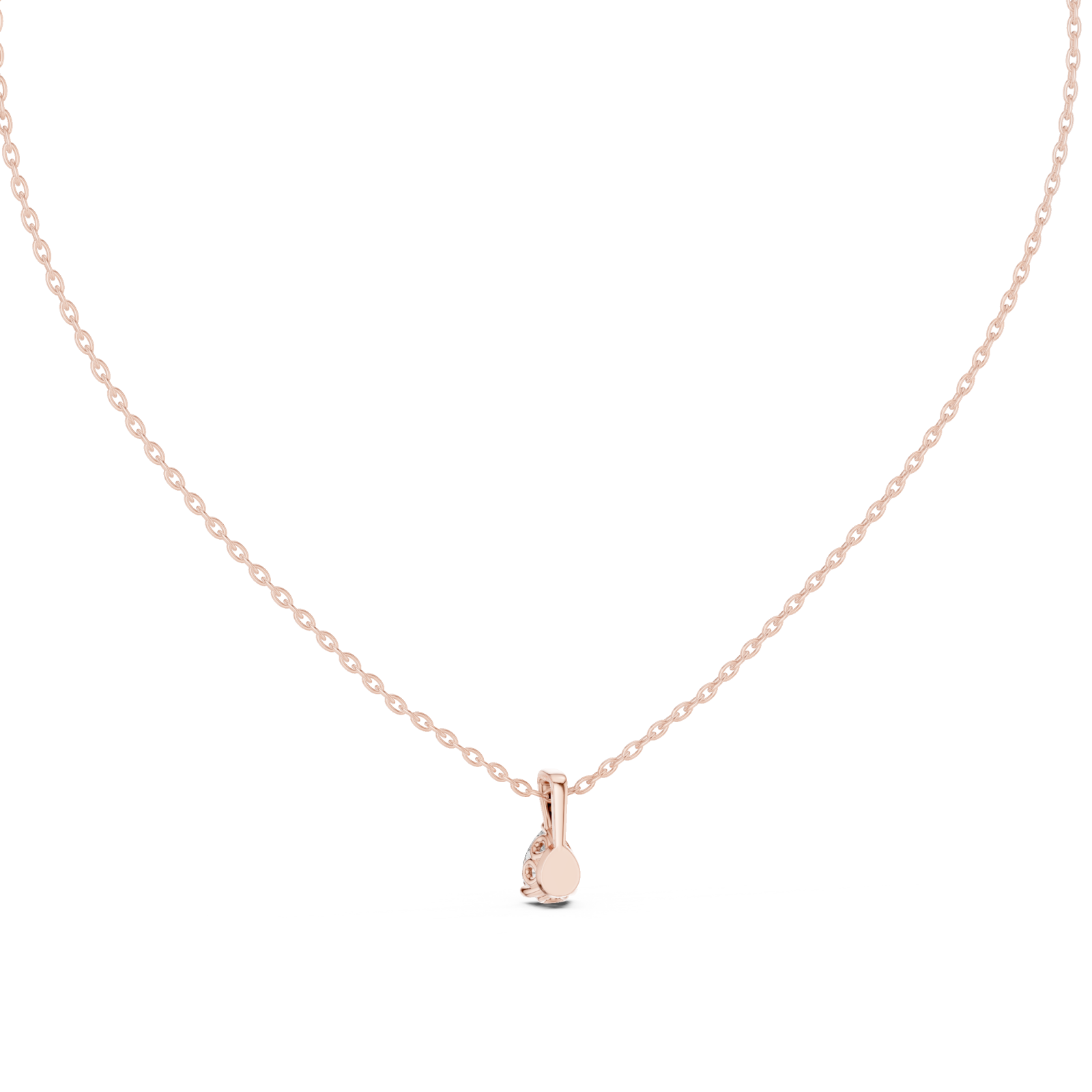  Rose Gold Celestial Grace Solitaire Pendant Front View