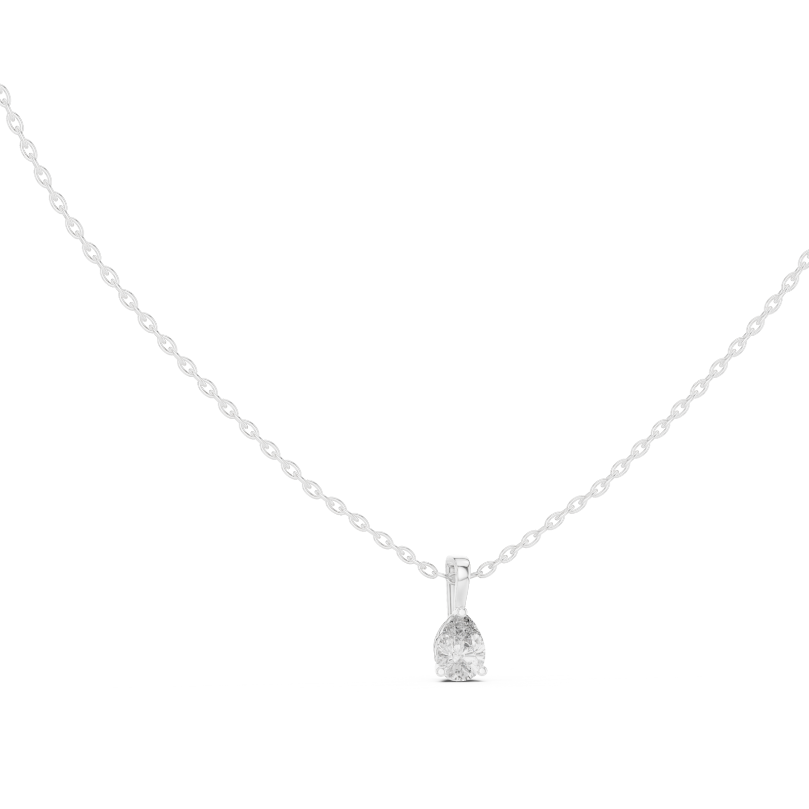  White Gold Celestial Grace Solitaire Pendant Left View