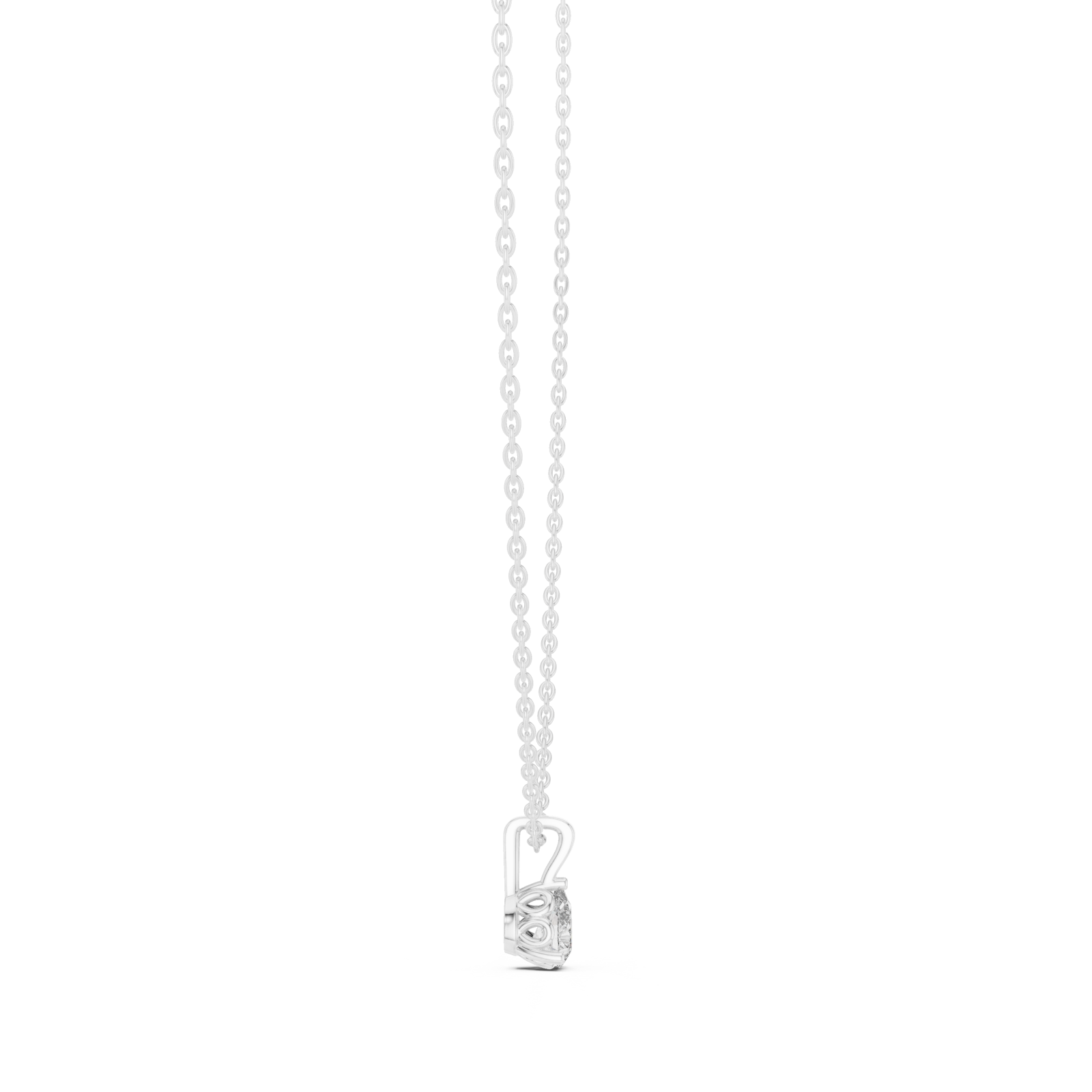  White Gold Celestial Grace Solitaire Pendant Side View