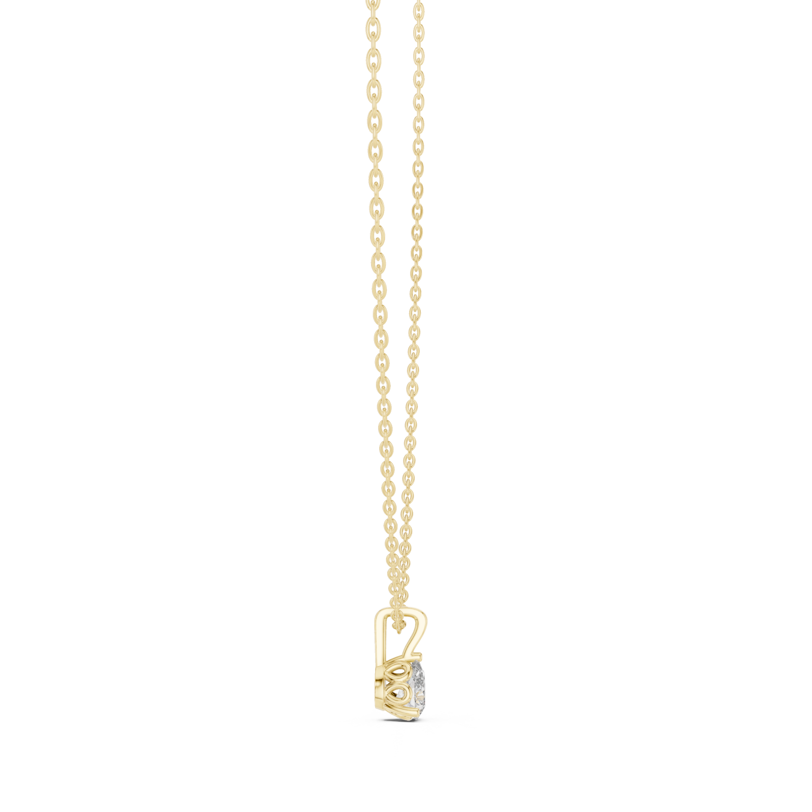 Gold Celestial Grace Solitaire Pendant Side View