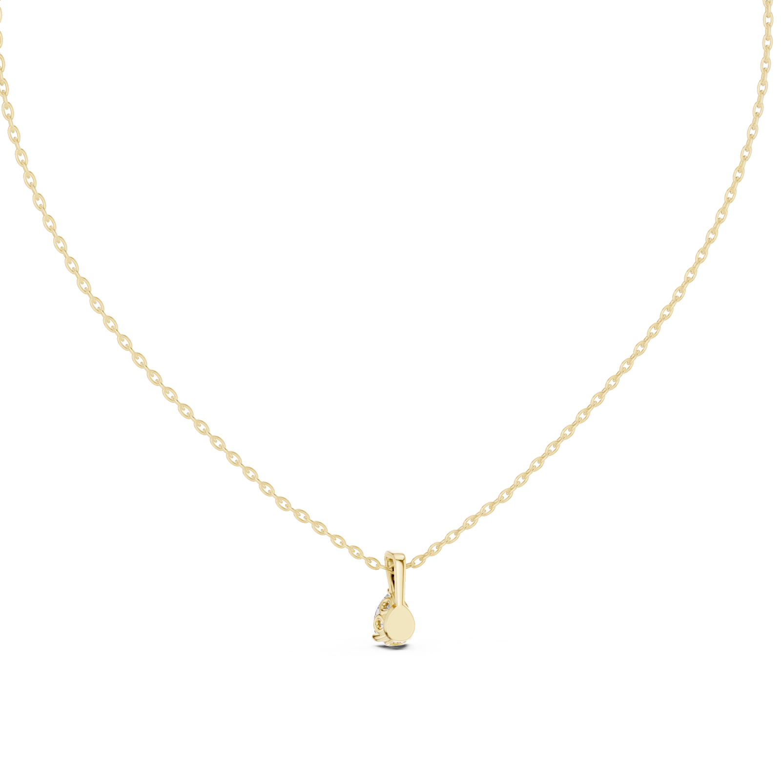  Gold Celestial Grace Solitaire Pendant Front View