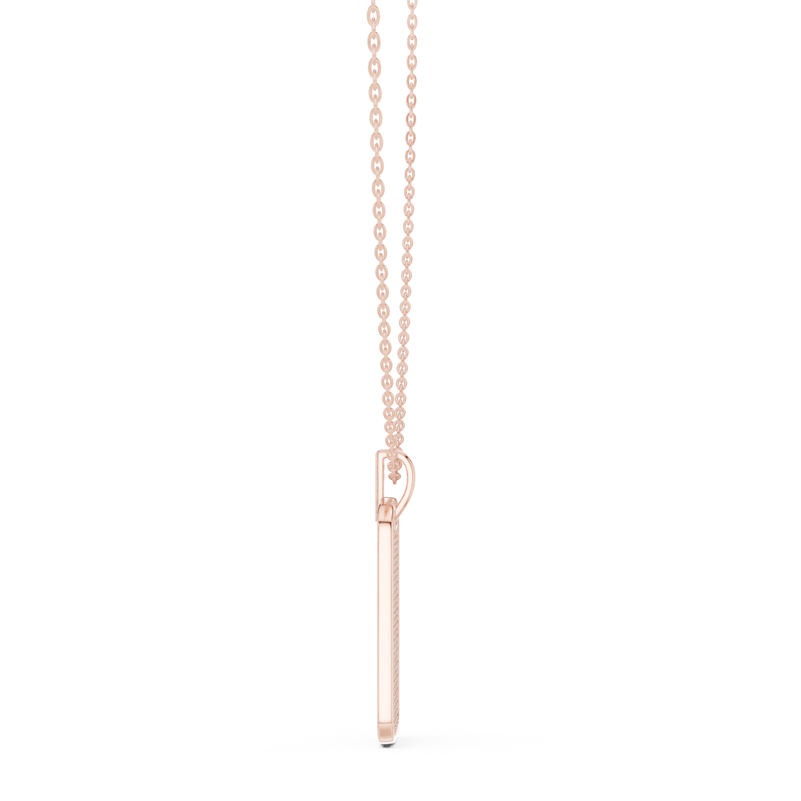  Rose Gold Ethereal Harmony Pavé Medallion Necklace Side View