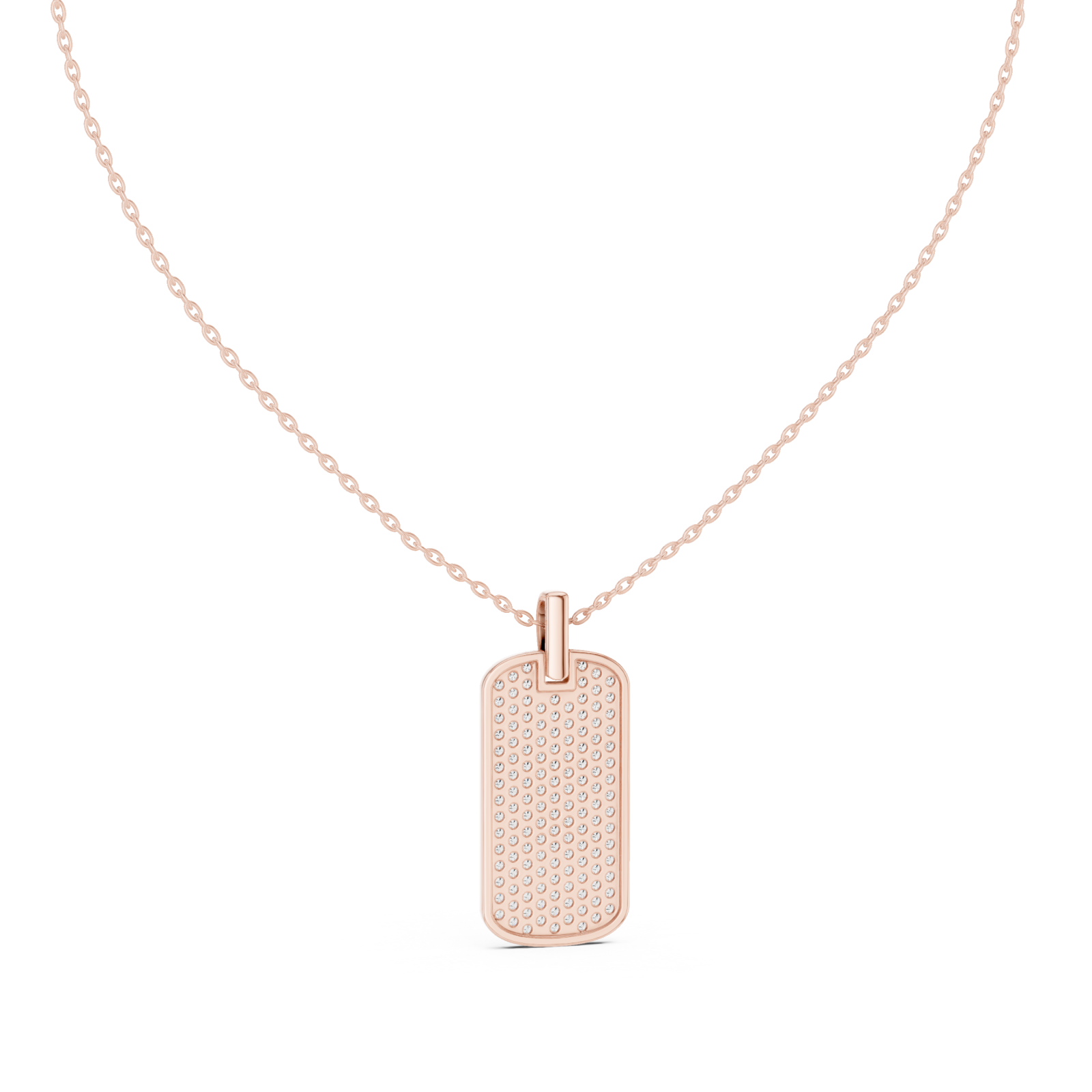  Rose Gold Ethereal Harmony Pavé Medallion Necklace Front View